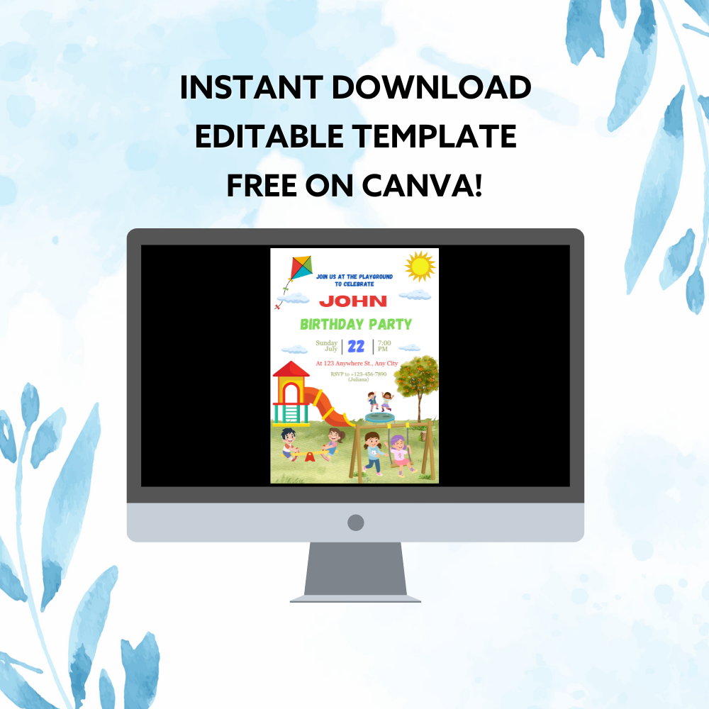 Park Birthday Invitation – Editable Canva Template (5x7)