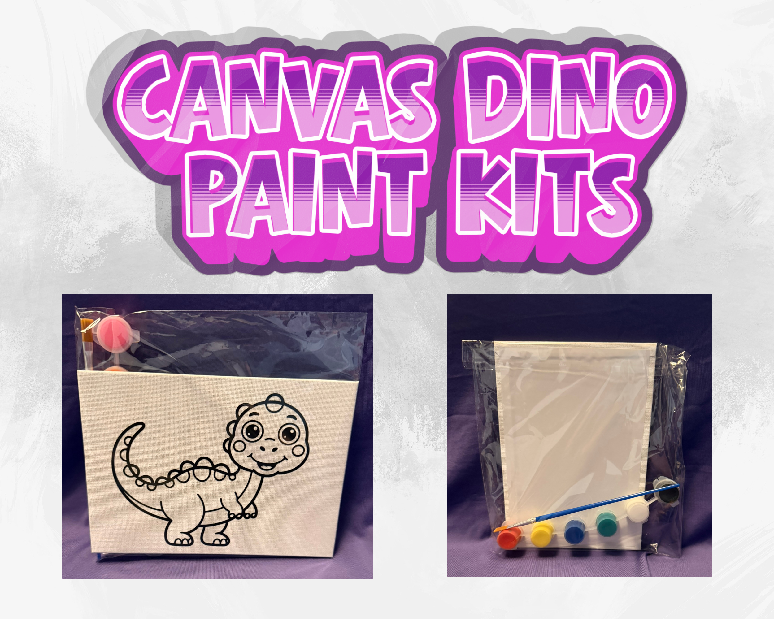 Canvas Dino Paint Kits | 5x7 Kids DIY Art Activity Set