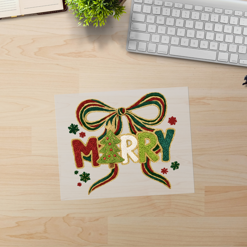 Merry Christmas Bow DTF Transfer