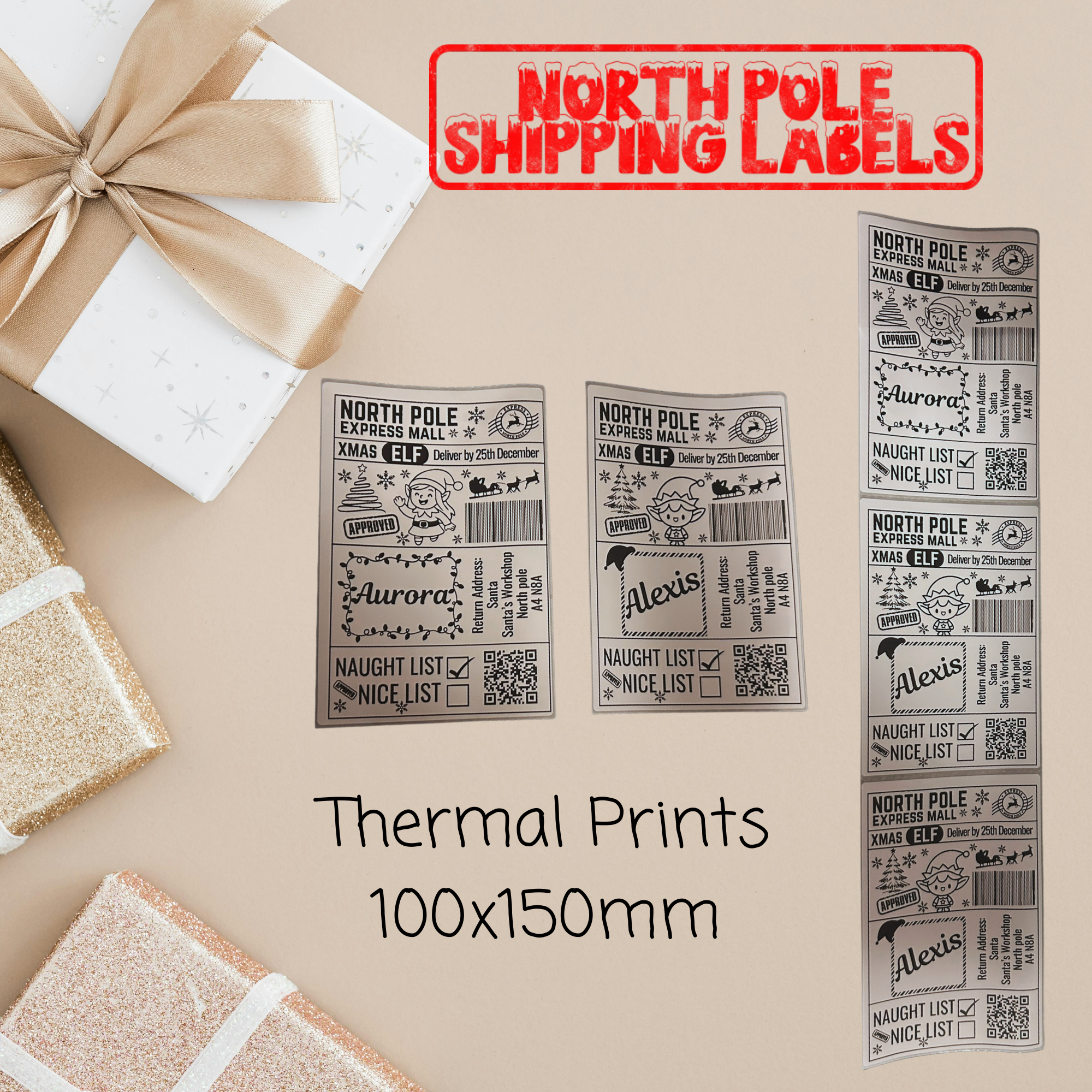 Custom North Pole Shipping Labels