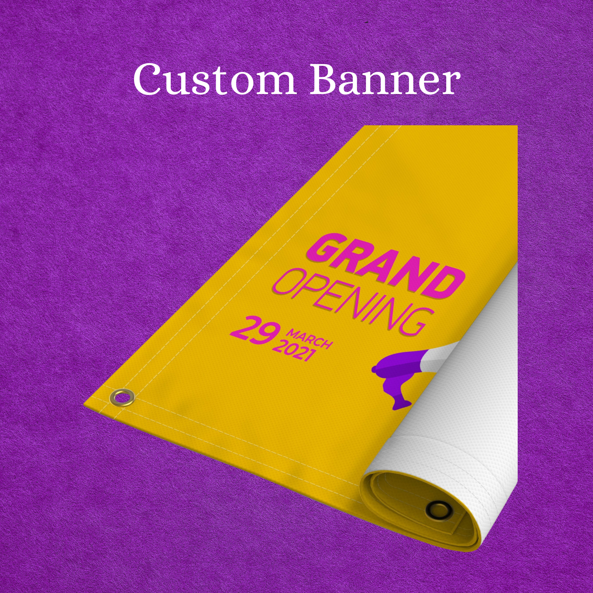 Custom Vinyl Banner – Hem & Grommet Finish