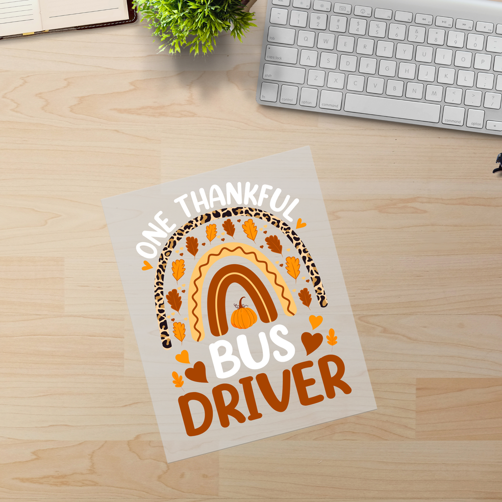 Thankful Bus Driver Rainbow DTF Transfer