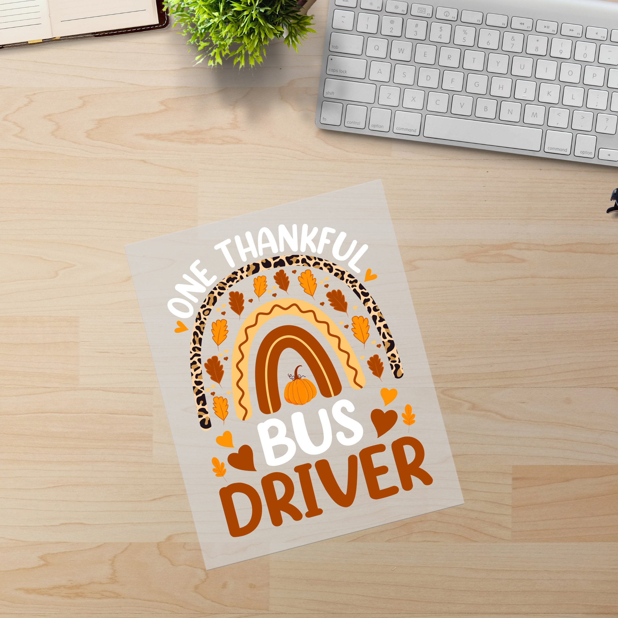 Thankful Bus Driver Rainbow DTF Transfer