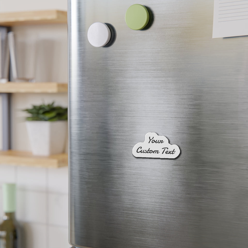 Custom Die-Cut Magnet — Personalized Script Text Refrigerator Magnet