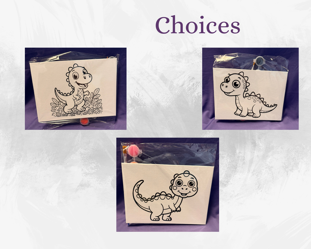 Canvas Dino Paint Kits | 5x7 Kids DIY Art Activity Set