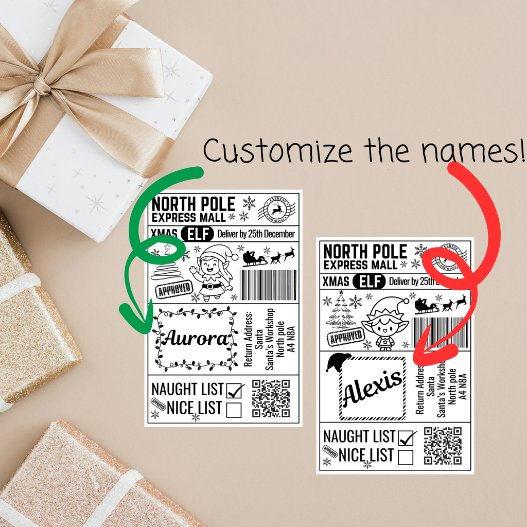 Custom North Pole Shipping Labels