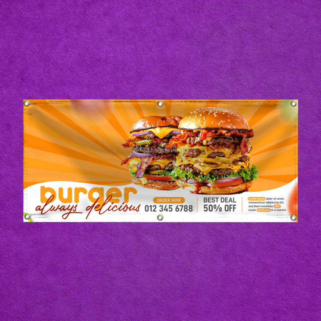 Custom Vinyl Banner – Hem & Grommet Finish