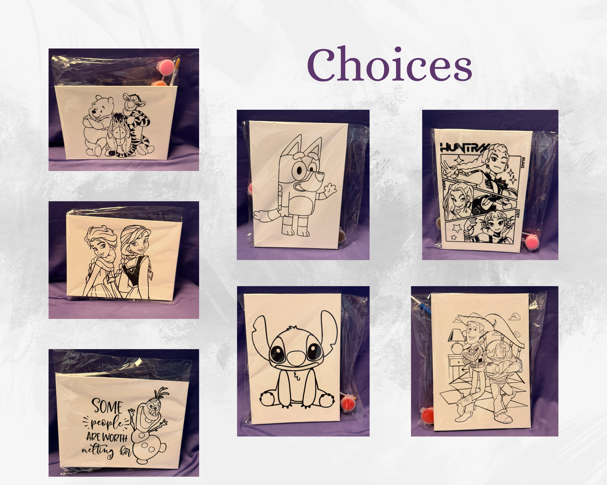 Character Canvas Paint Kits | 5x7 Kids DIY Painting Set