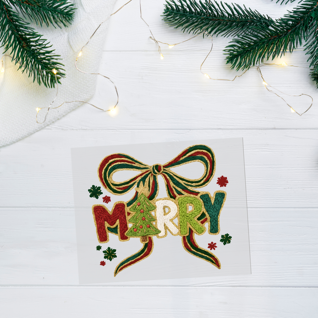 Merry Christmas Bow DTF Transfer