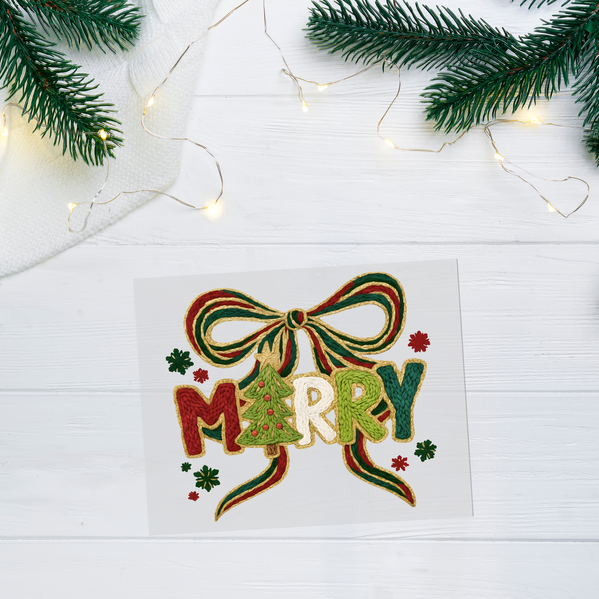 Merry Christmas Bow DTF Transfer