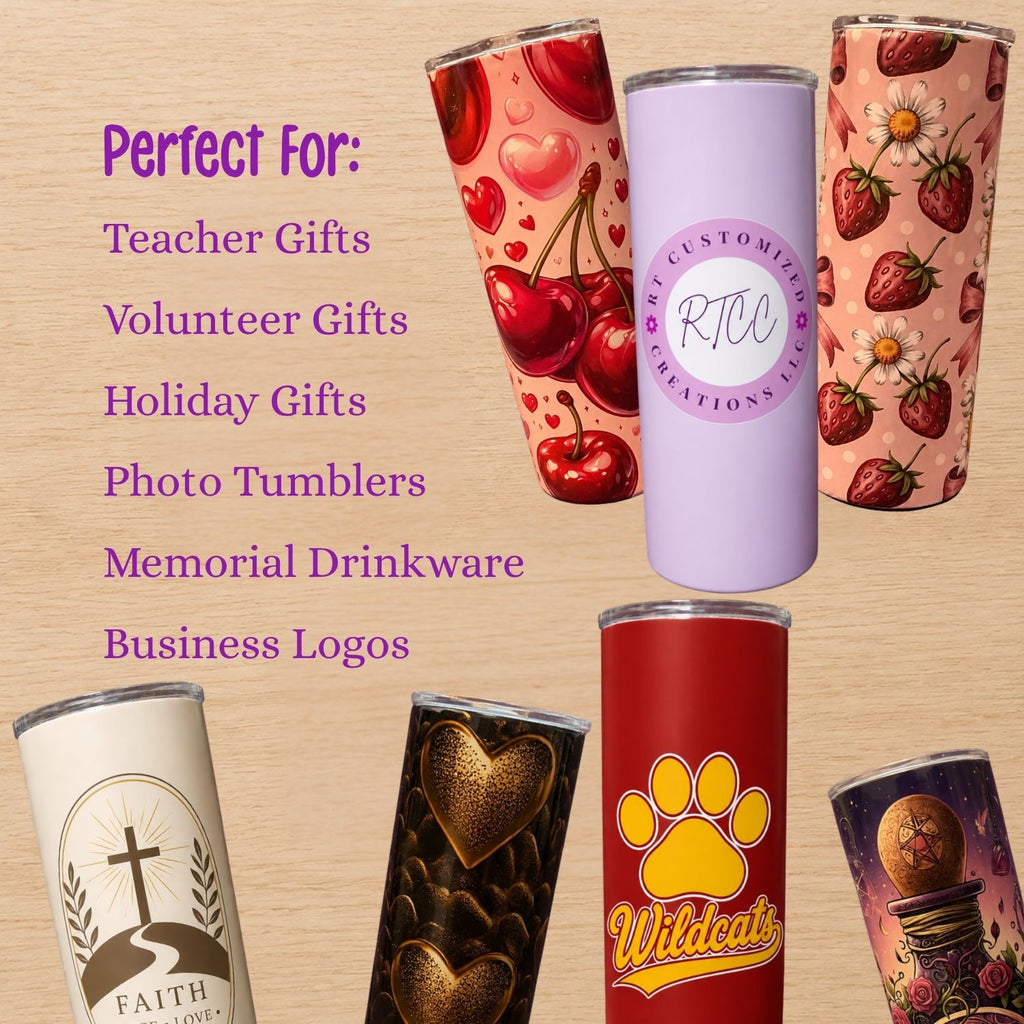 Custom Photo & Logo Tumbler | Personalized 20 oz & 30 oz Stainless Steel Tumbler