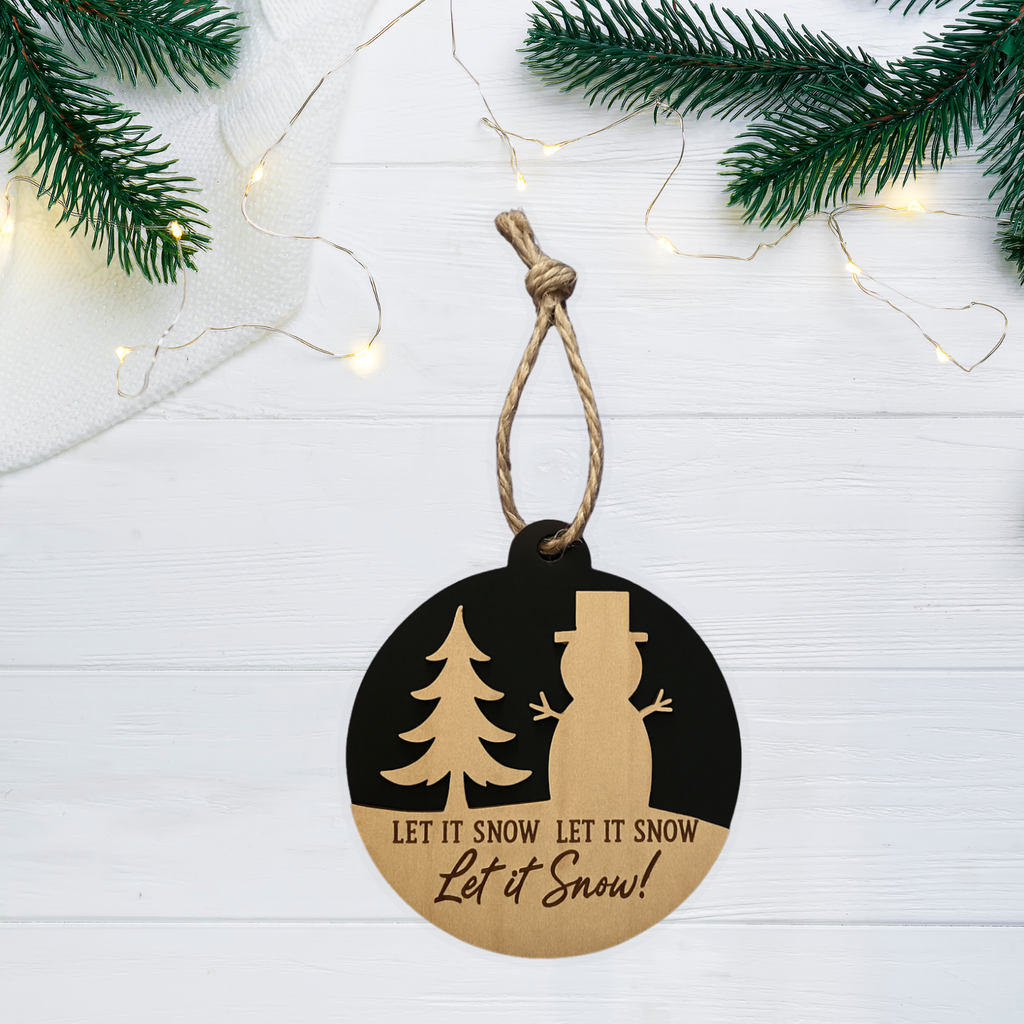 Snowman Basswood Ornament – Hand-painted Holiday Keepsake - Laser Cut Ornaments