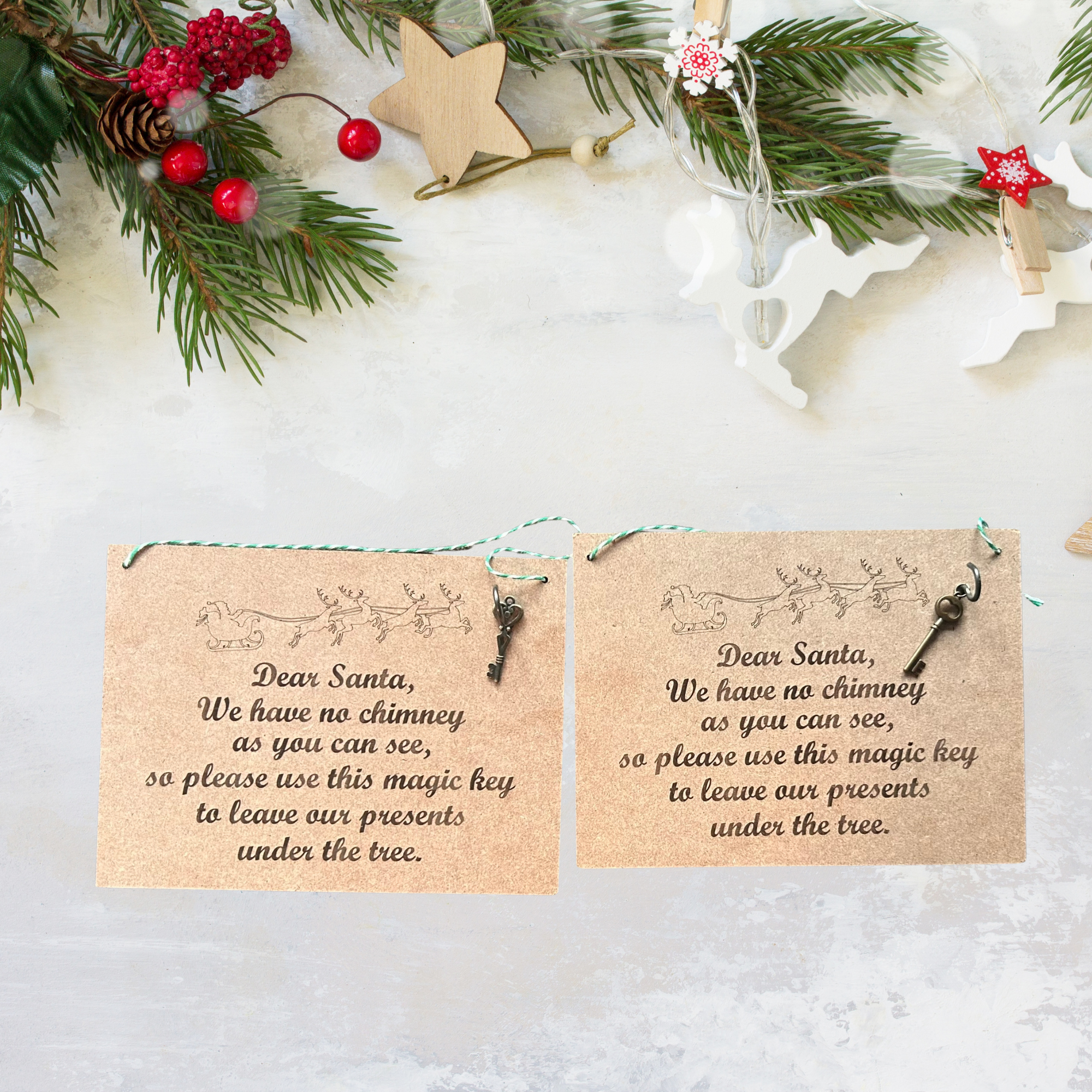 “Key for Santa” Laser-Engraved Board