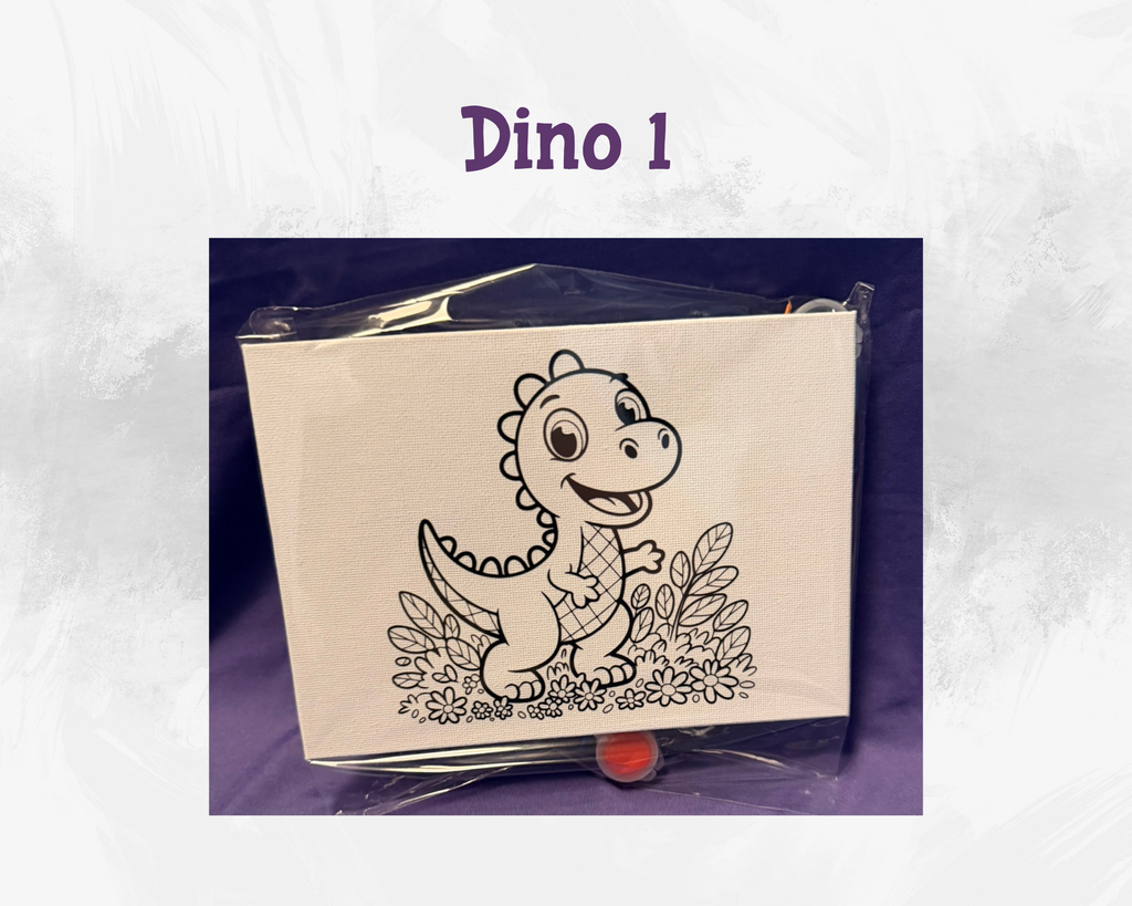 Canvas Dino Paint Kits | 5x7 Kids DIY Art Activity Set