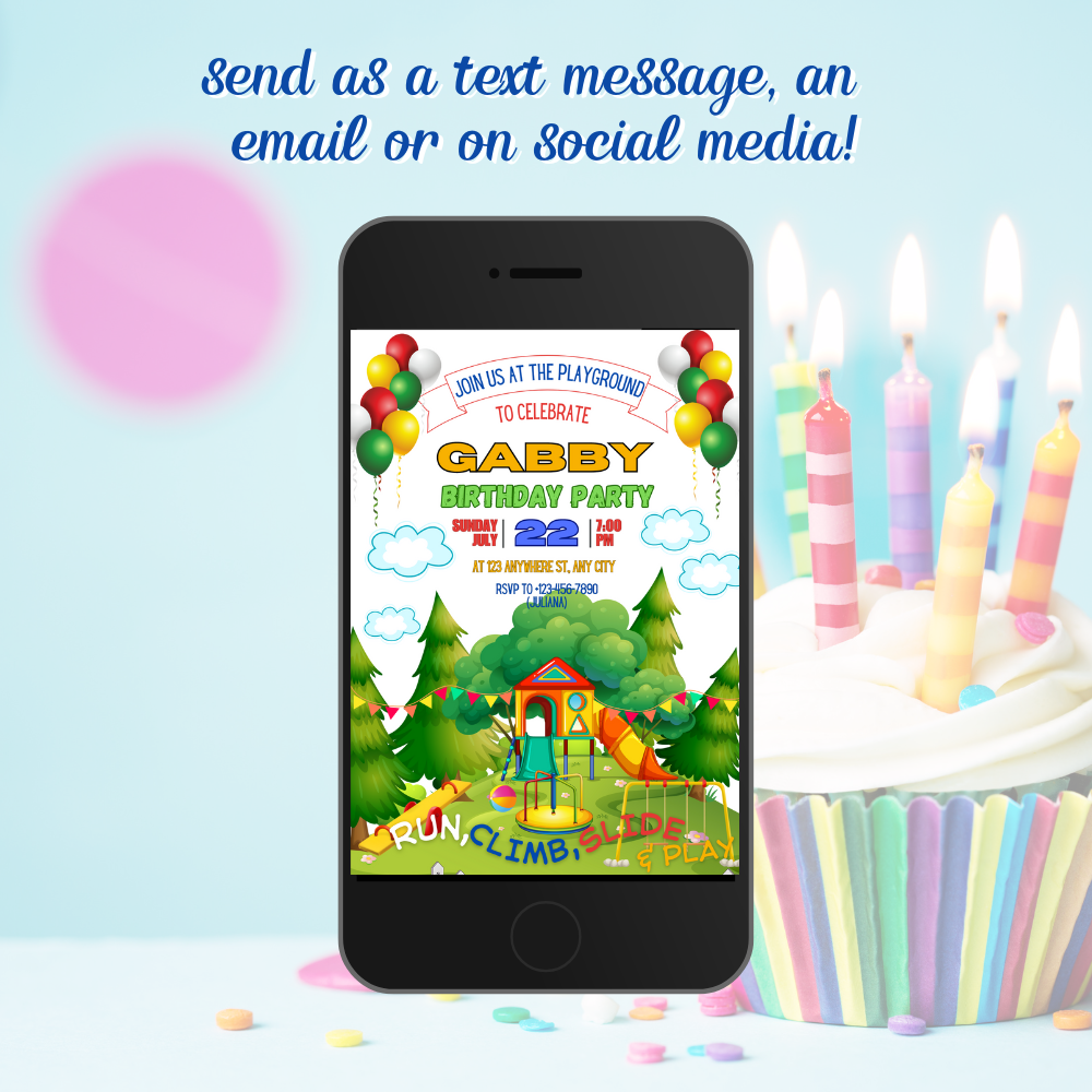 Playground Birthday Invitation – Editable Canva Template (5x7)