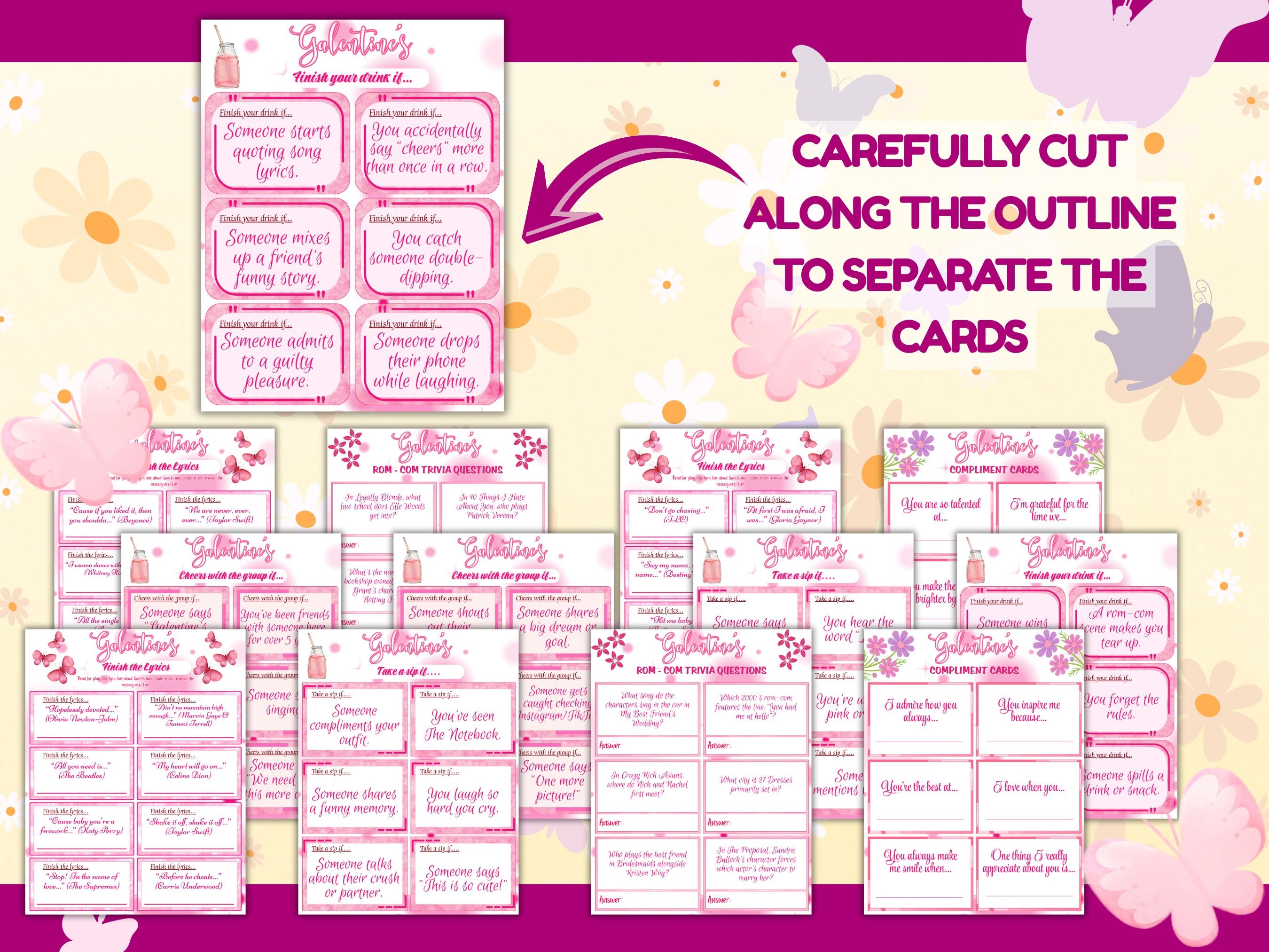 Galentine’s Day Party Bundle | Girls Night Games & Activities | Printable Galentine Games | Instant Download PDF