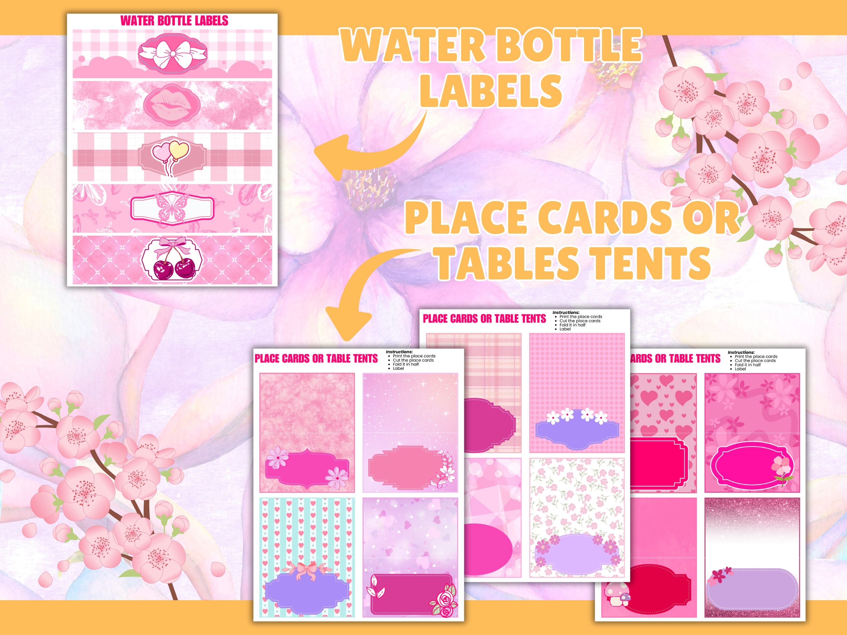 Galentine’s Day Party Printables | Pink Party Decor Set | Printable Decorations | Instant Download PDF