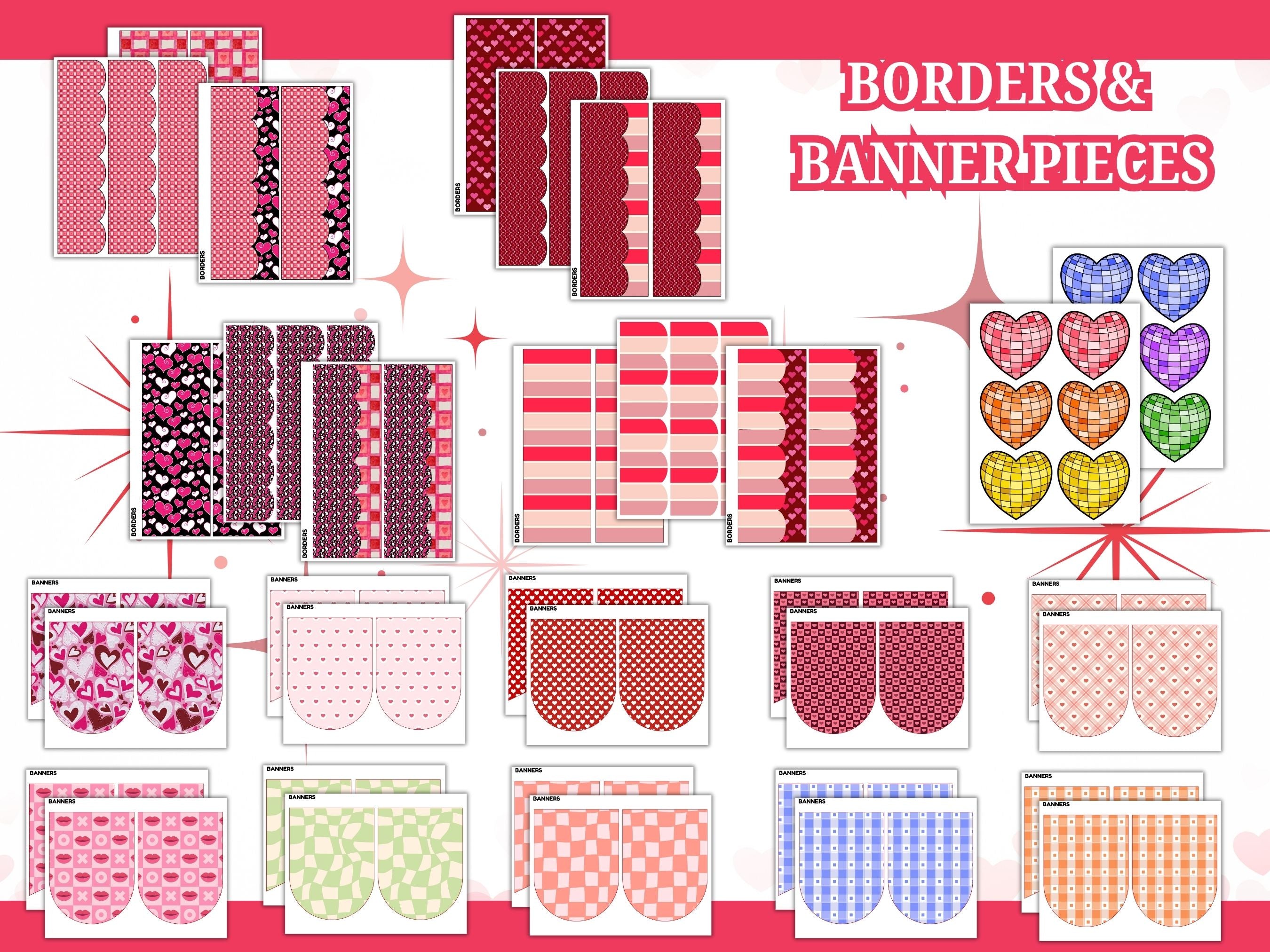 Valentine’s Themed Bulletin Board Kit | Growing Big Hearts & Big Minds | Classroom Valentine Decor | Printable PDF