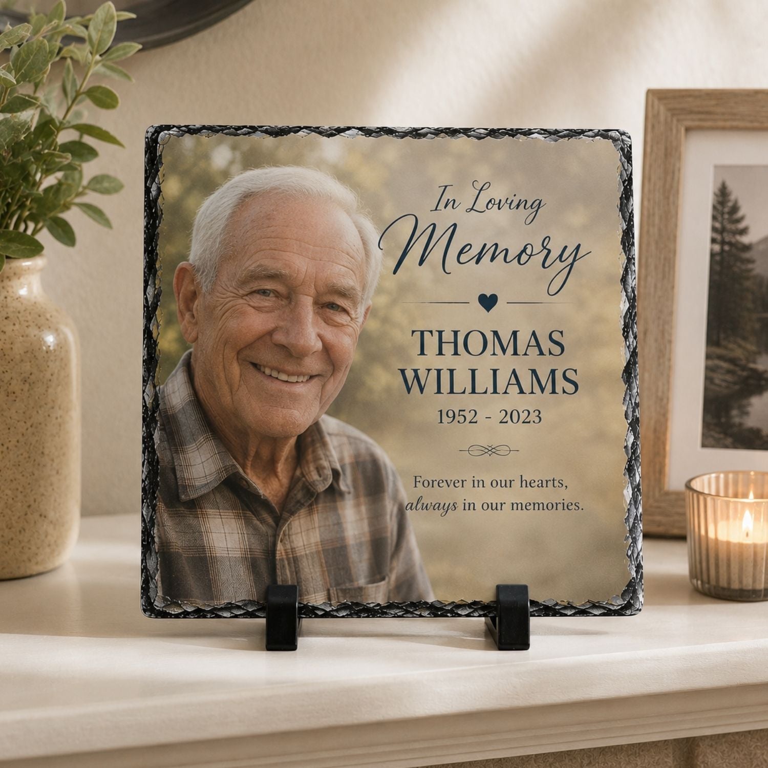 Custom Photo Slate | Personalized Picture Gift, Memorial, Award, Graduation, Wedding, Business Recognition & Home Décor