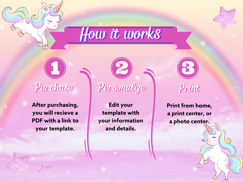 Rainbow Princess Birthday Invitation – Editable Canva Template (5x7)