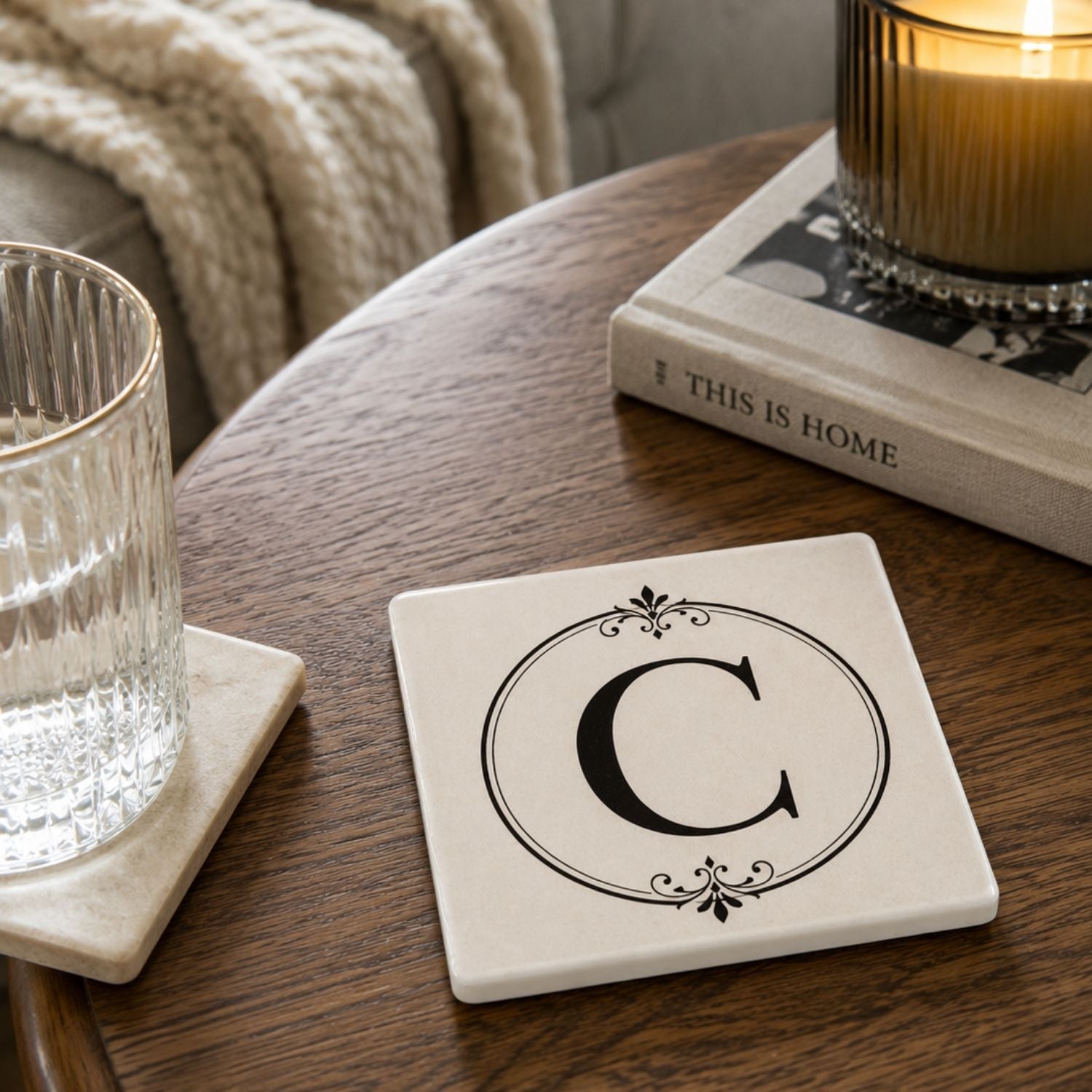Custom Ceramic Coaster Set | Personalized Photo, Logo & Name Coasters | Round or Square