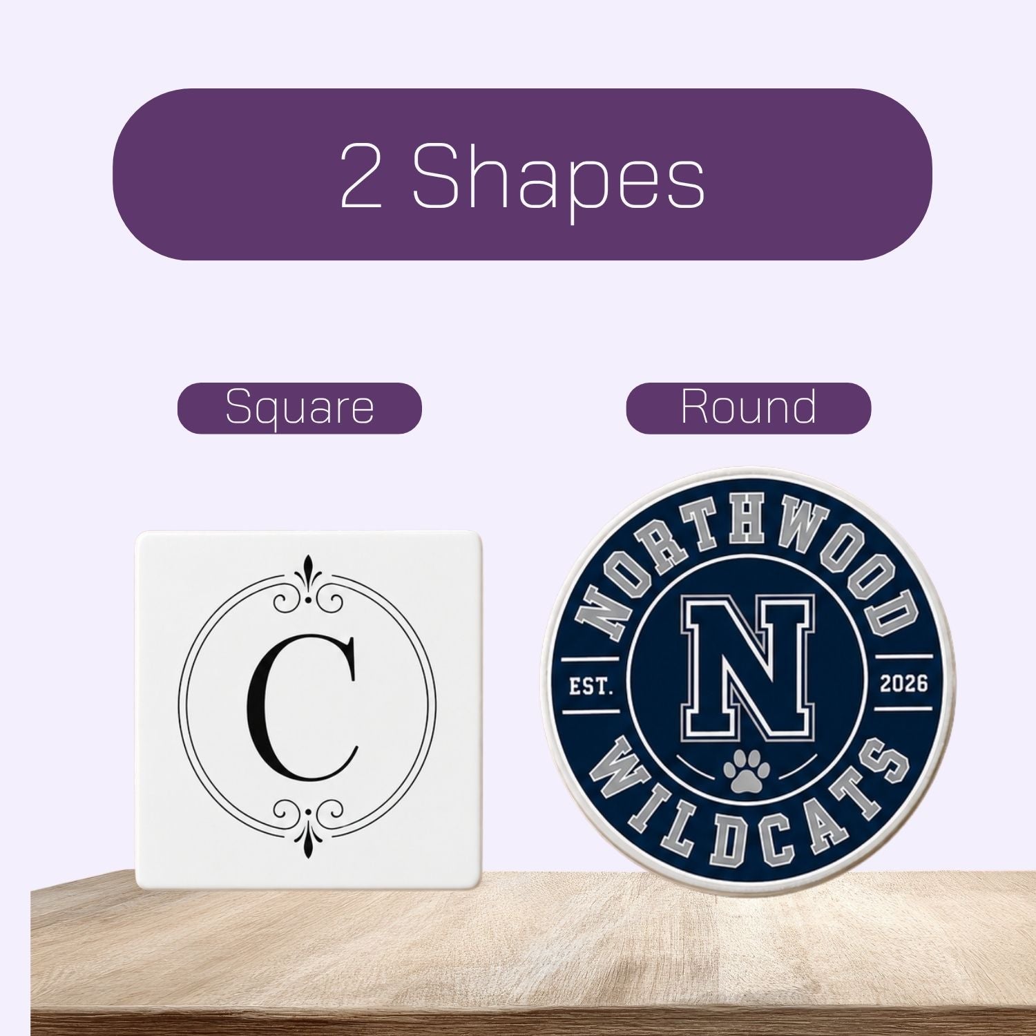 Custom Ceramic Coaster Set | Personalized Photo, Logo & Name Coasters | Round or Square