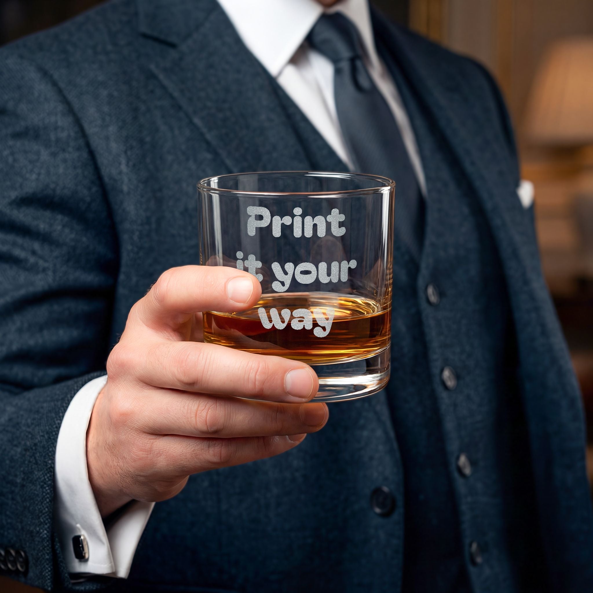 Engraved Whiskey Glass 10.5oz — Personalized Rocks Tumbler