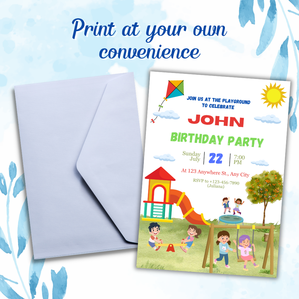 Park Birthday Invitation – Editable Canva Template (5x7)