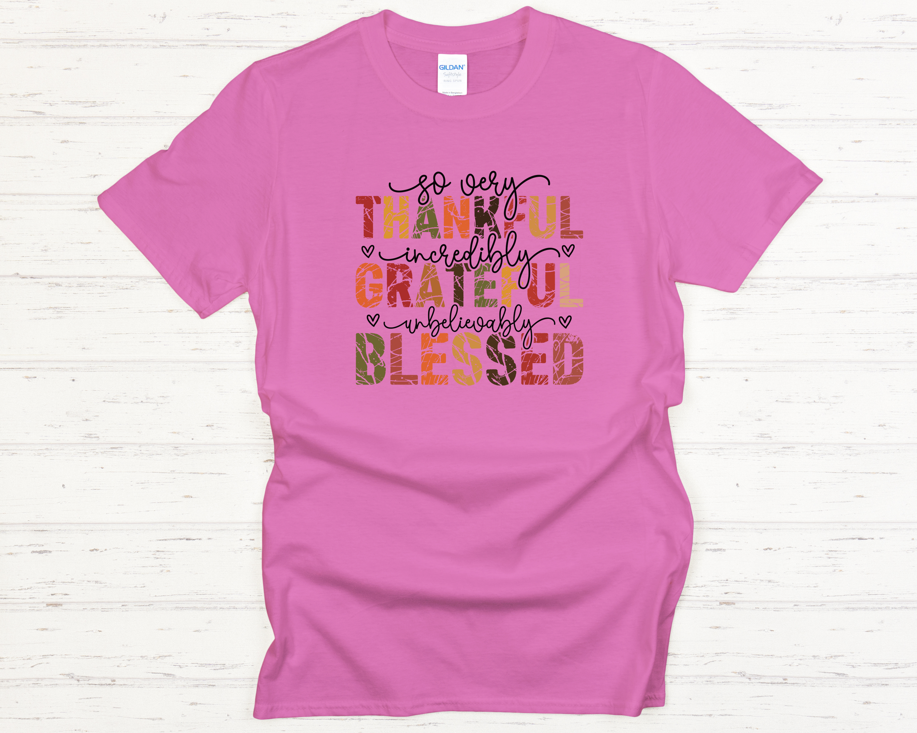 Thankful Grateful Blessed Adult T-Shirt