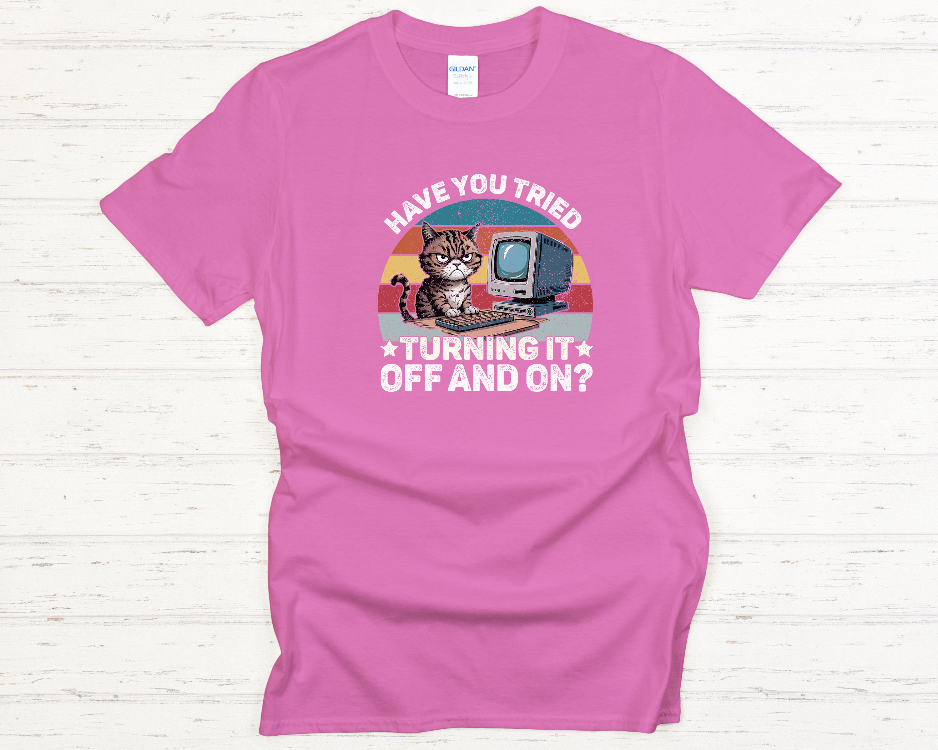 IT Cat Off & On Adult T-Shirt