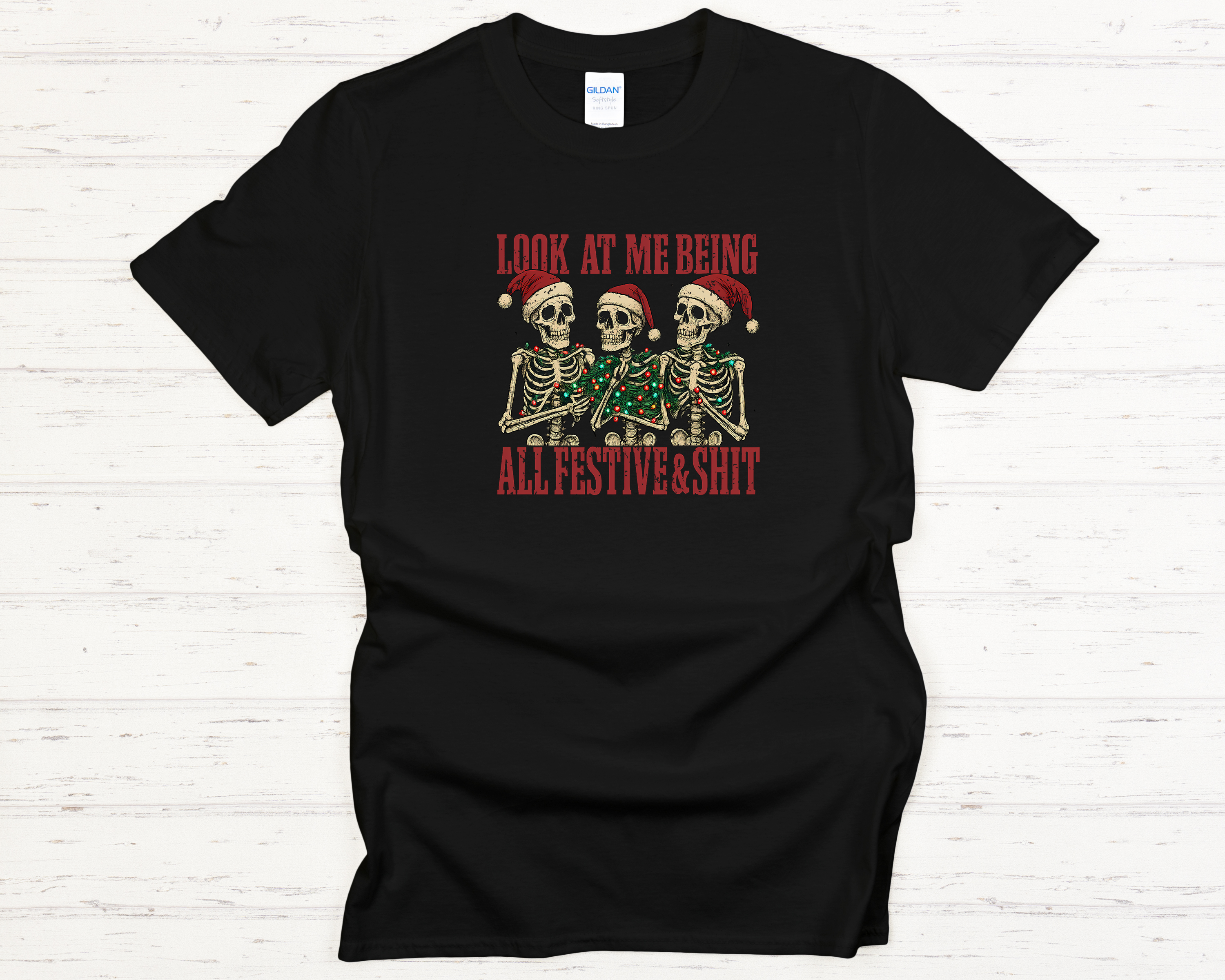 Skeletons Festive Adult T-Shirt