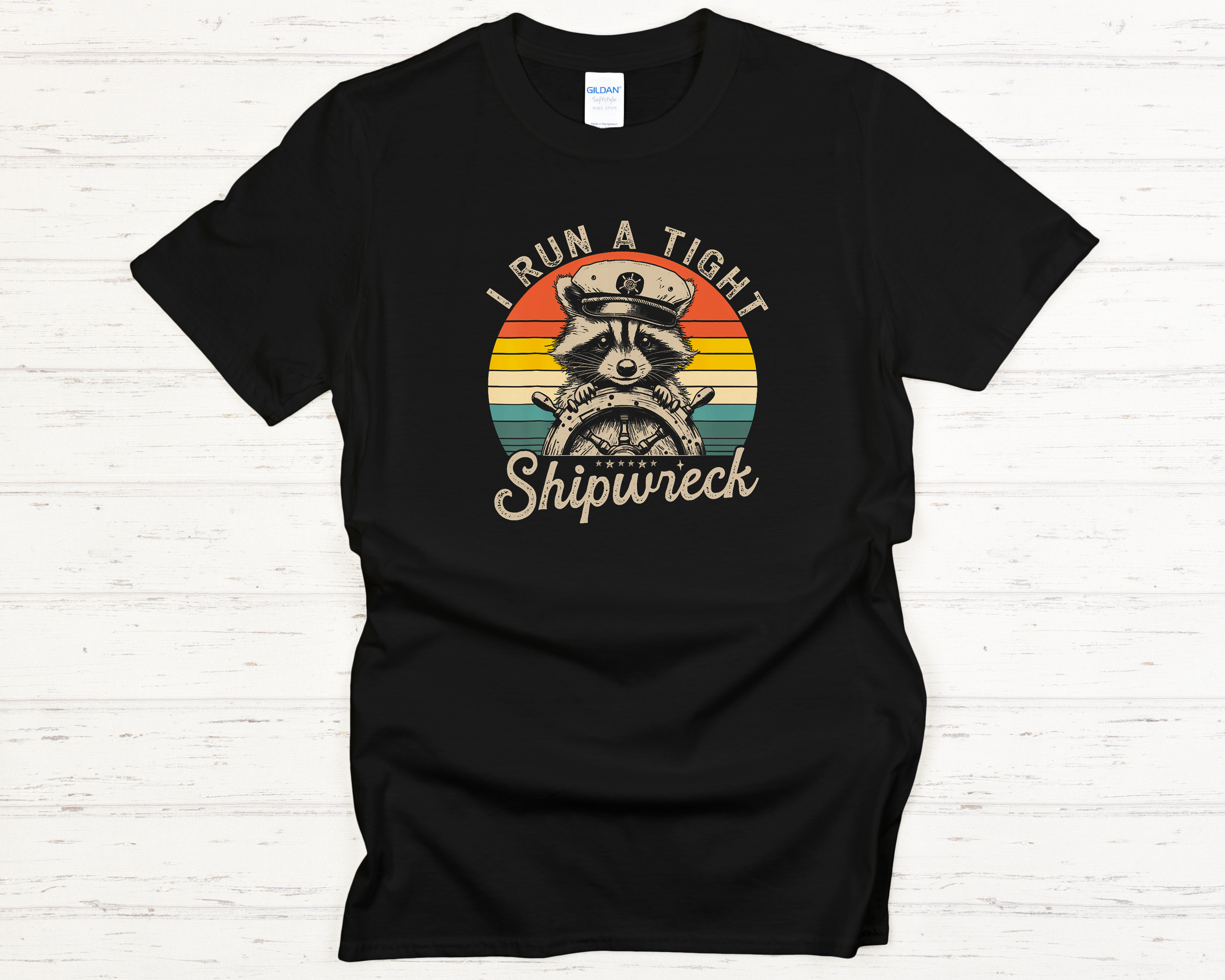 Raccoon Tight Shipwreck Adult T-Shirt