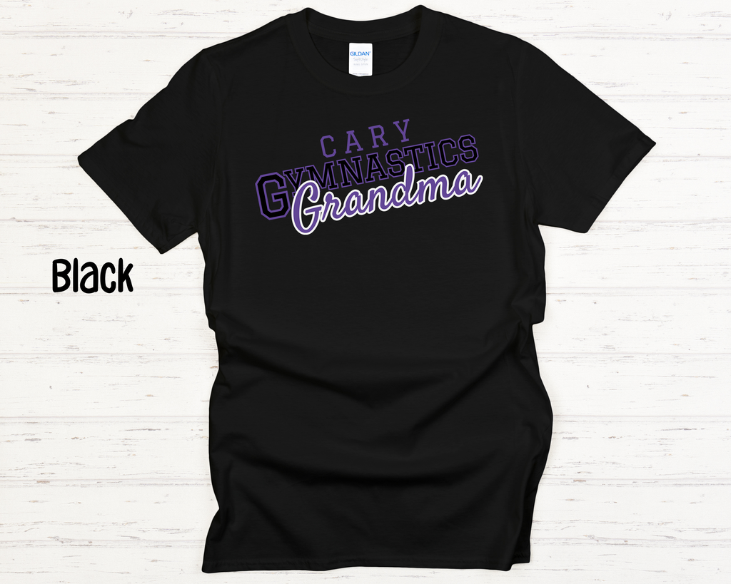Cary Gymnastics Grandma Black Adult T-Shirt