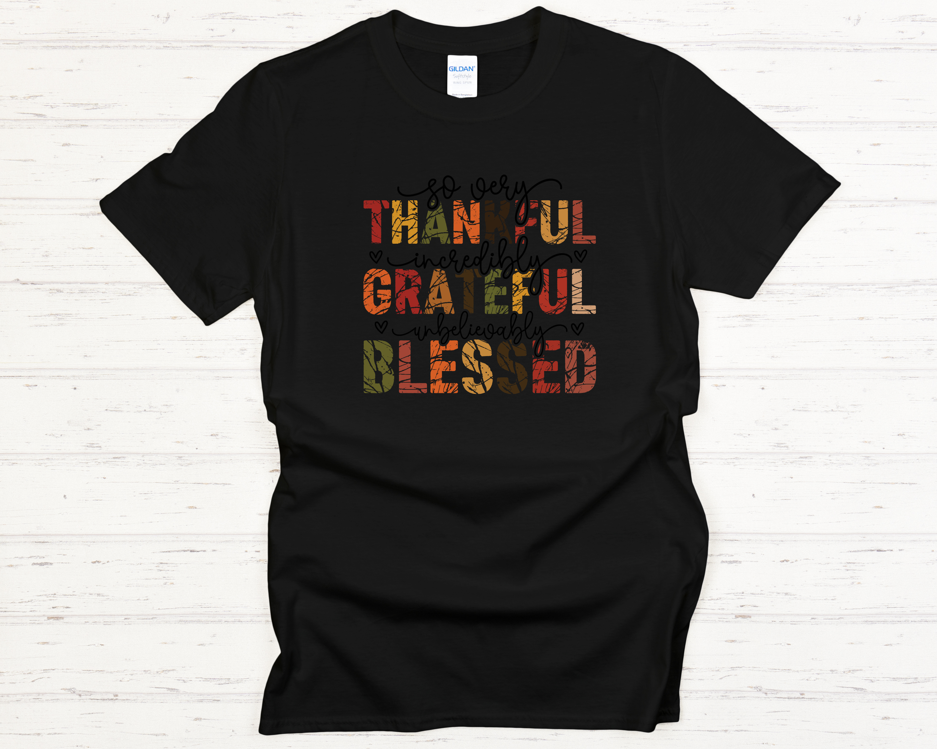 Thankful Grateful Blessed Adult T-Shirt