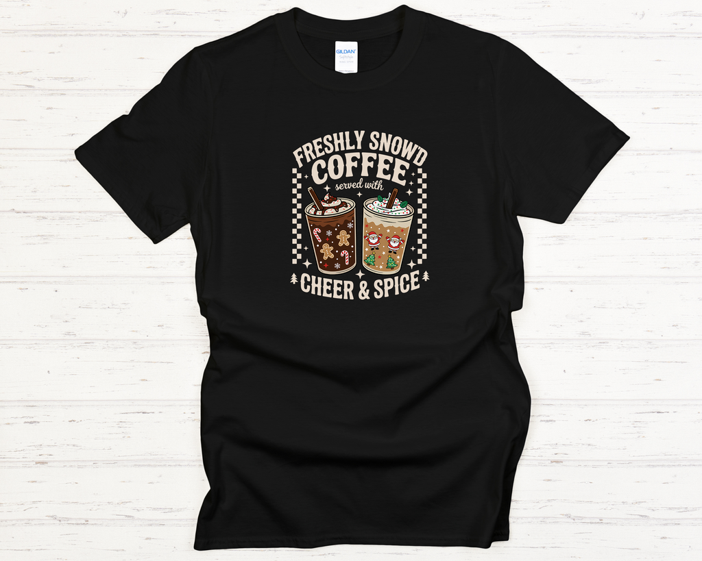 Freshly Snow'd Christmas Off-White Text Adult T-Shirt