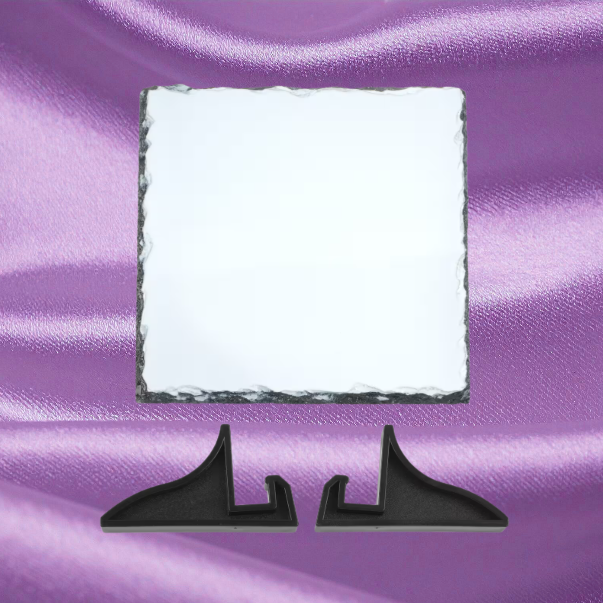 Custom Photo Slate – 6″ Square Sublimation Stone with Display Stand | Personalized Gift