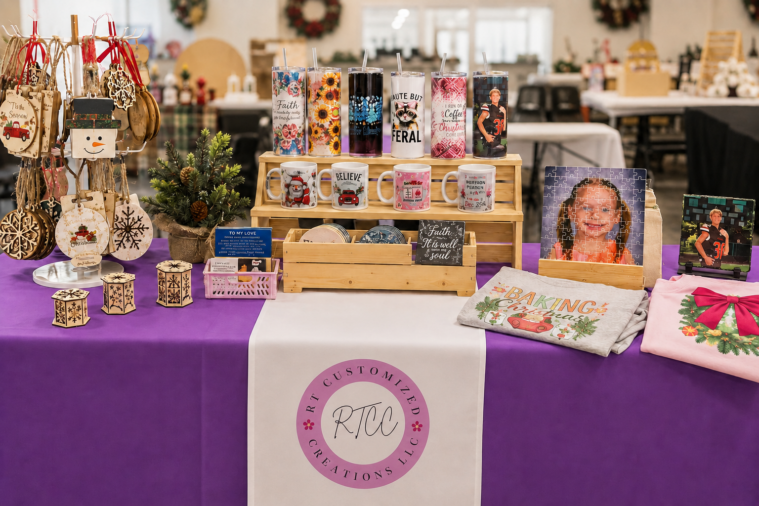 Custom Logo Table Runner for Vendor Booths & Small Businesses