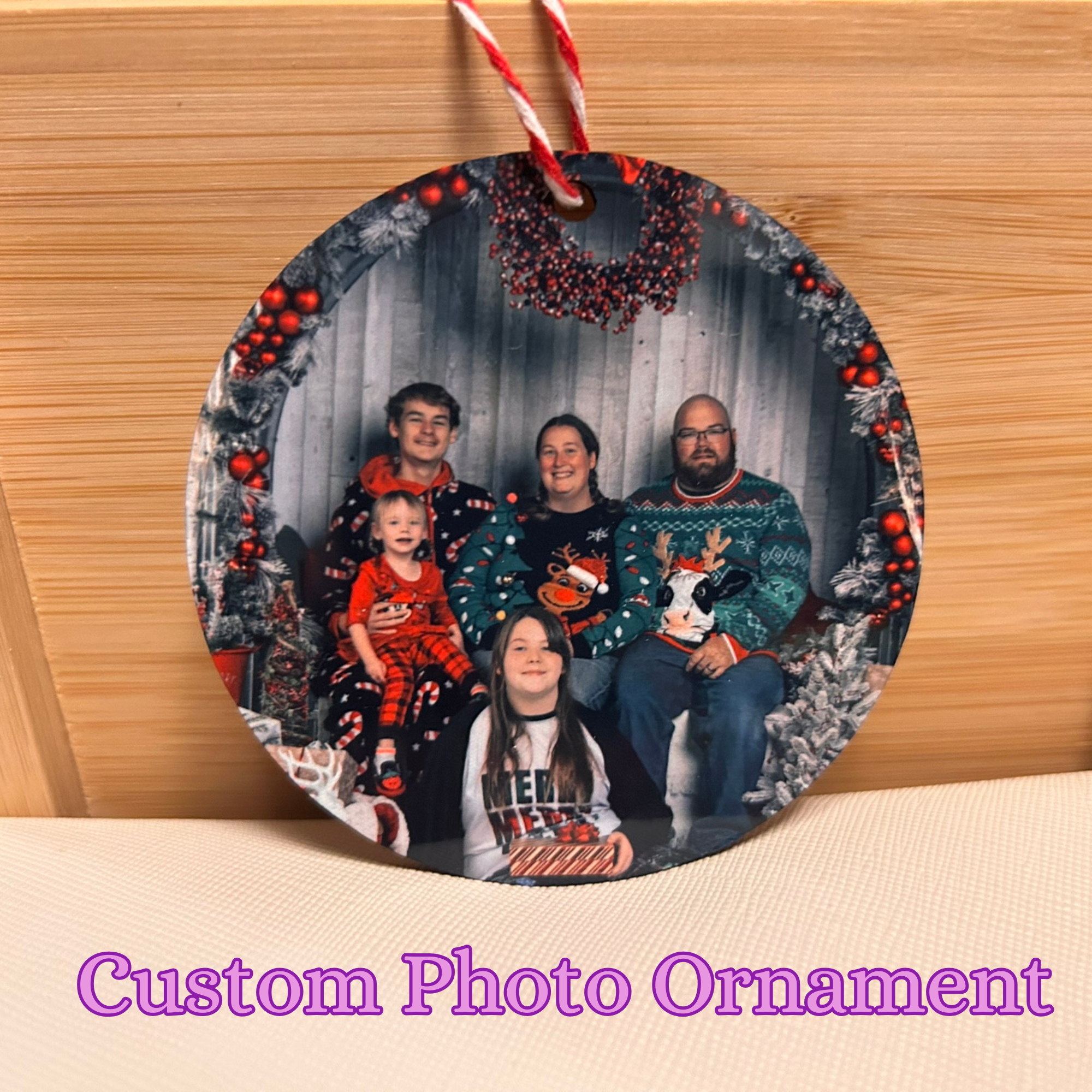 Custom Photo Ornament – Personalized 3" Round Sublimated Ornament