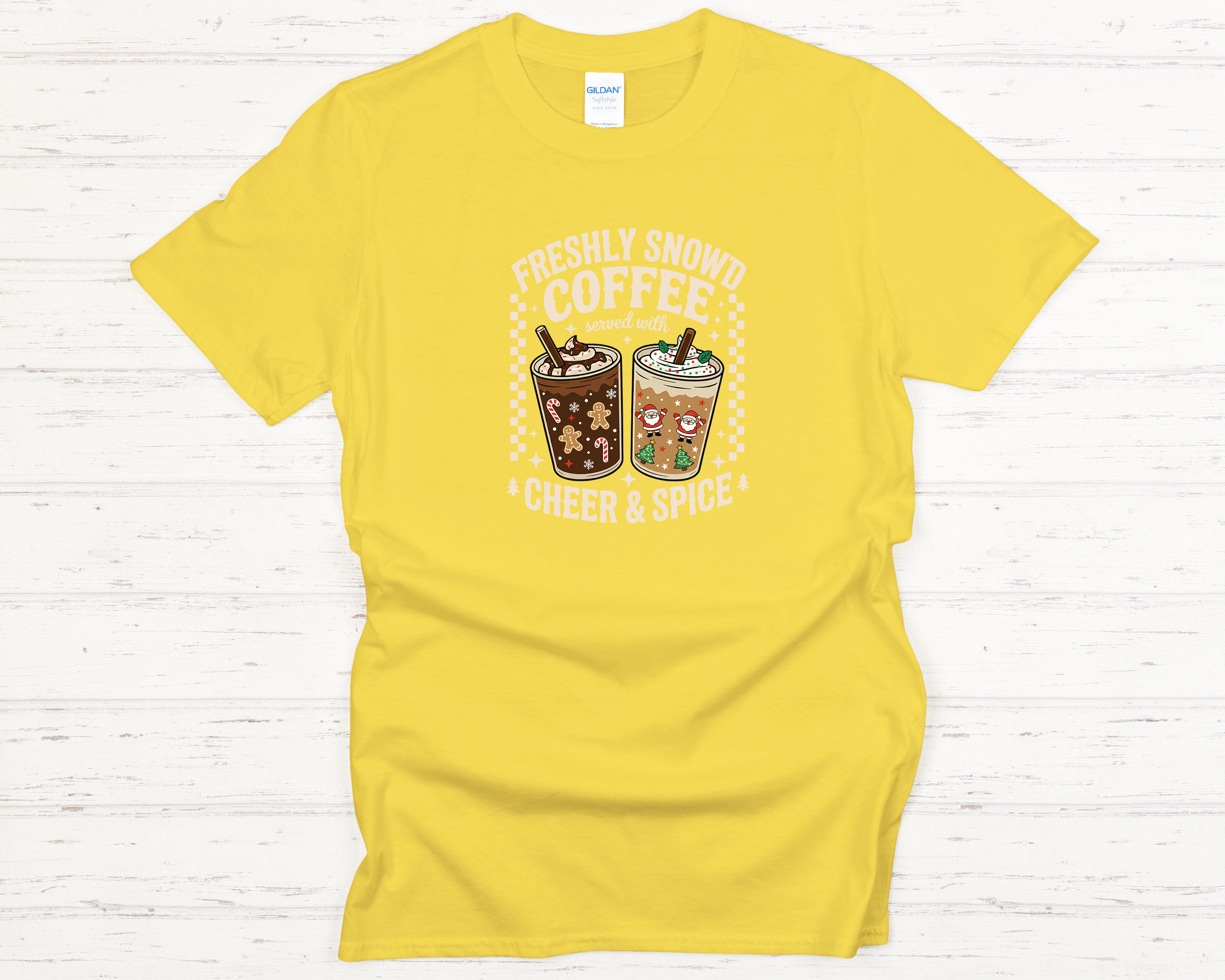 Freshly Snow'd Christmas Off-White Text Adult T-Shirt