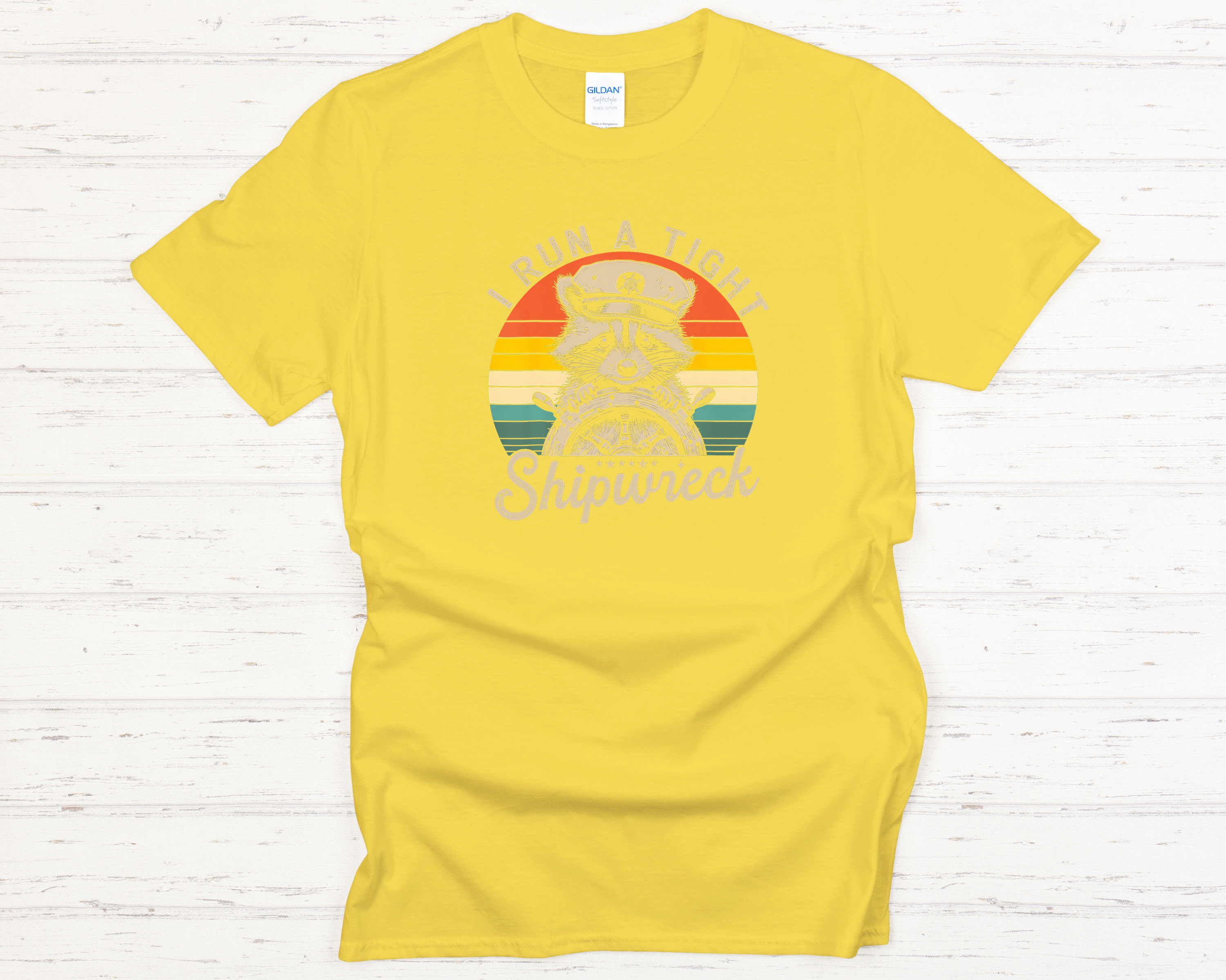 Raccoon Tight Shipwreck Adult T-Shirt