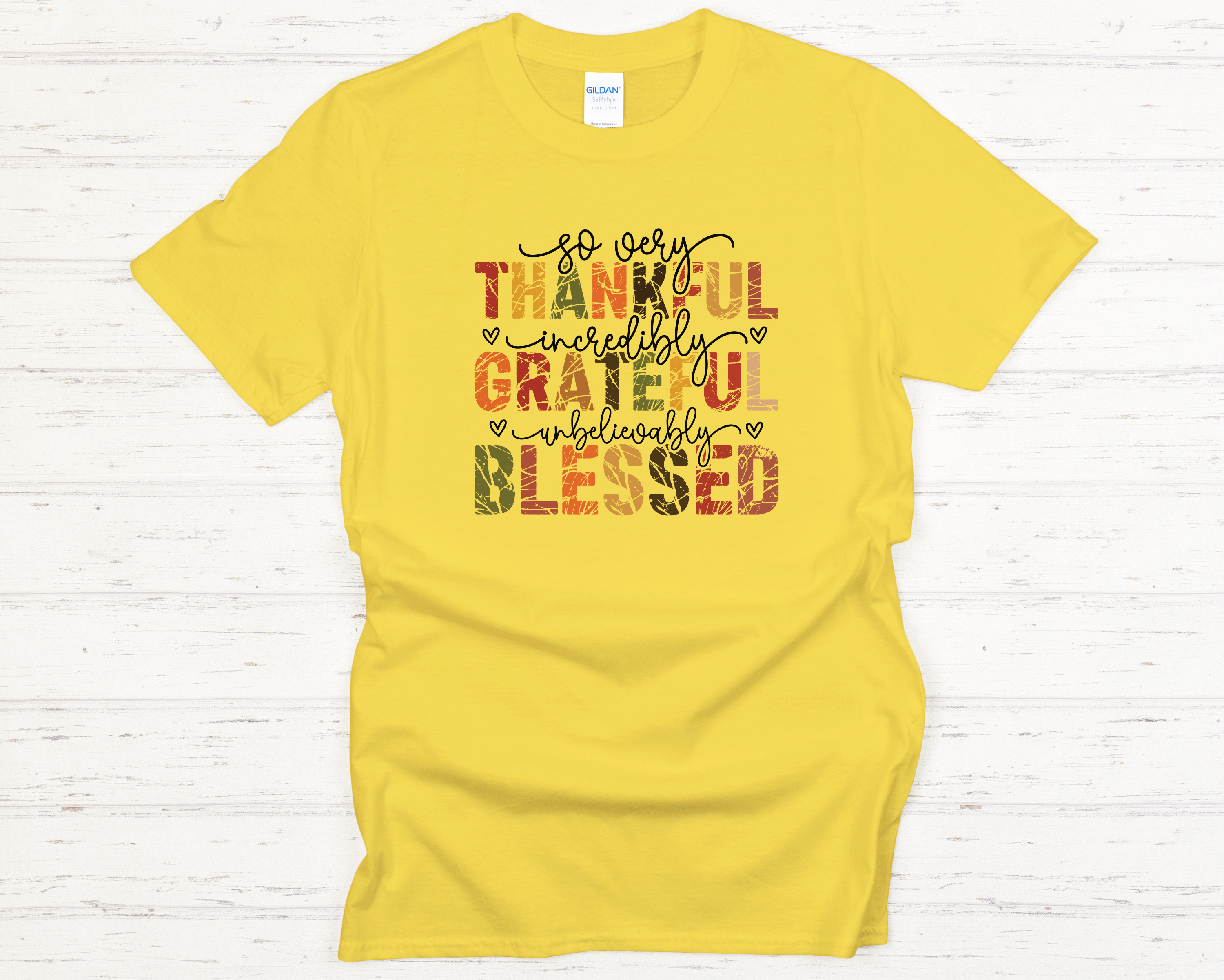 Thankful Grateful Blessed Adult T-Shirt