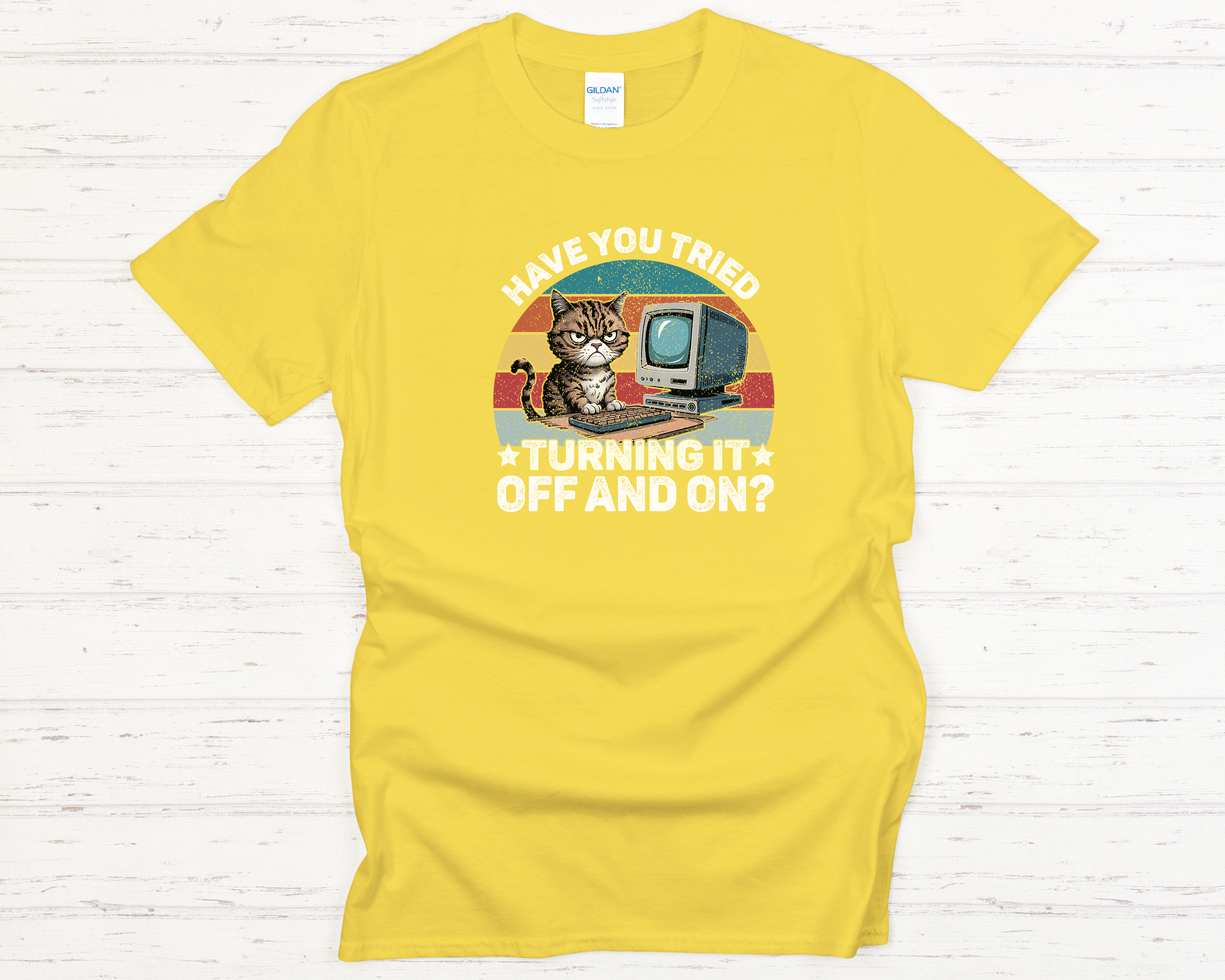 IT Cat Off & On Adult T-Shirt