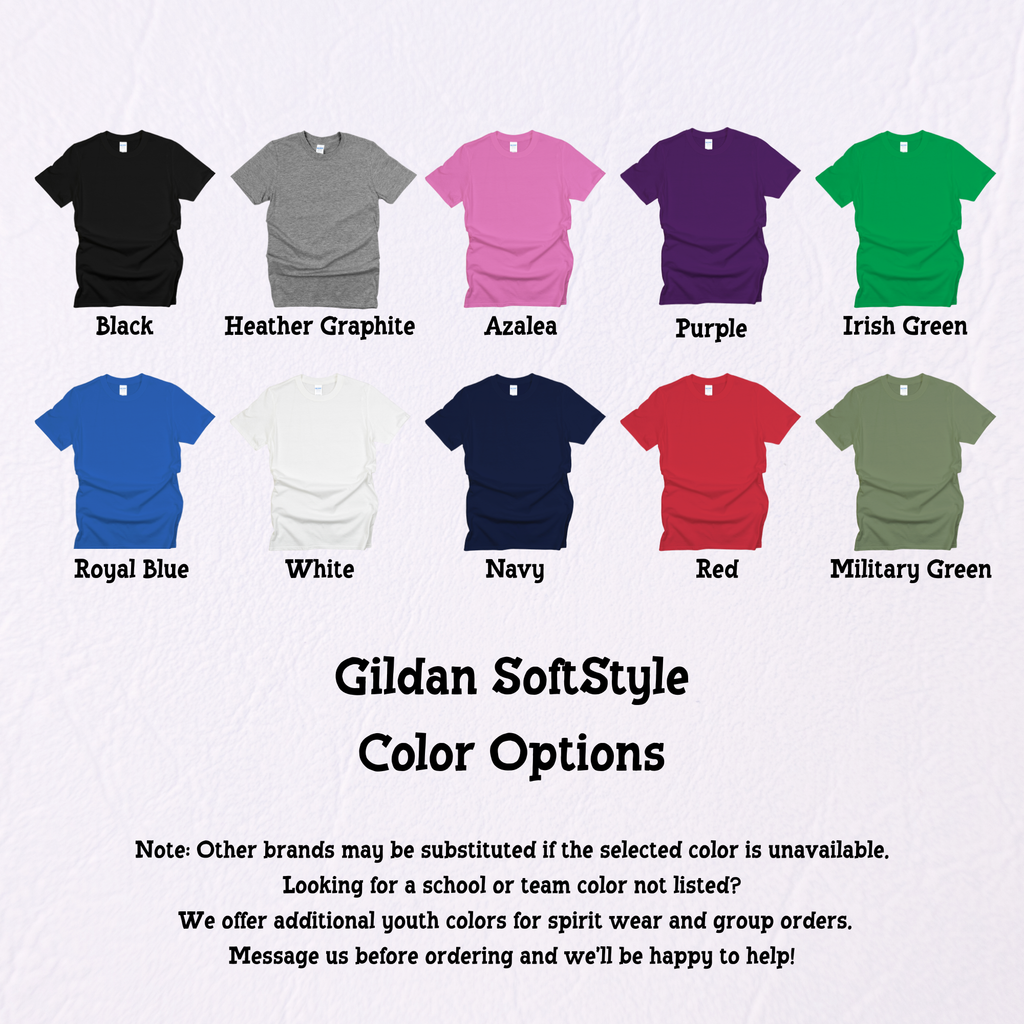 Color Options for Gildan SoftStyle Shirts