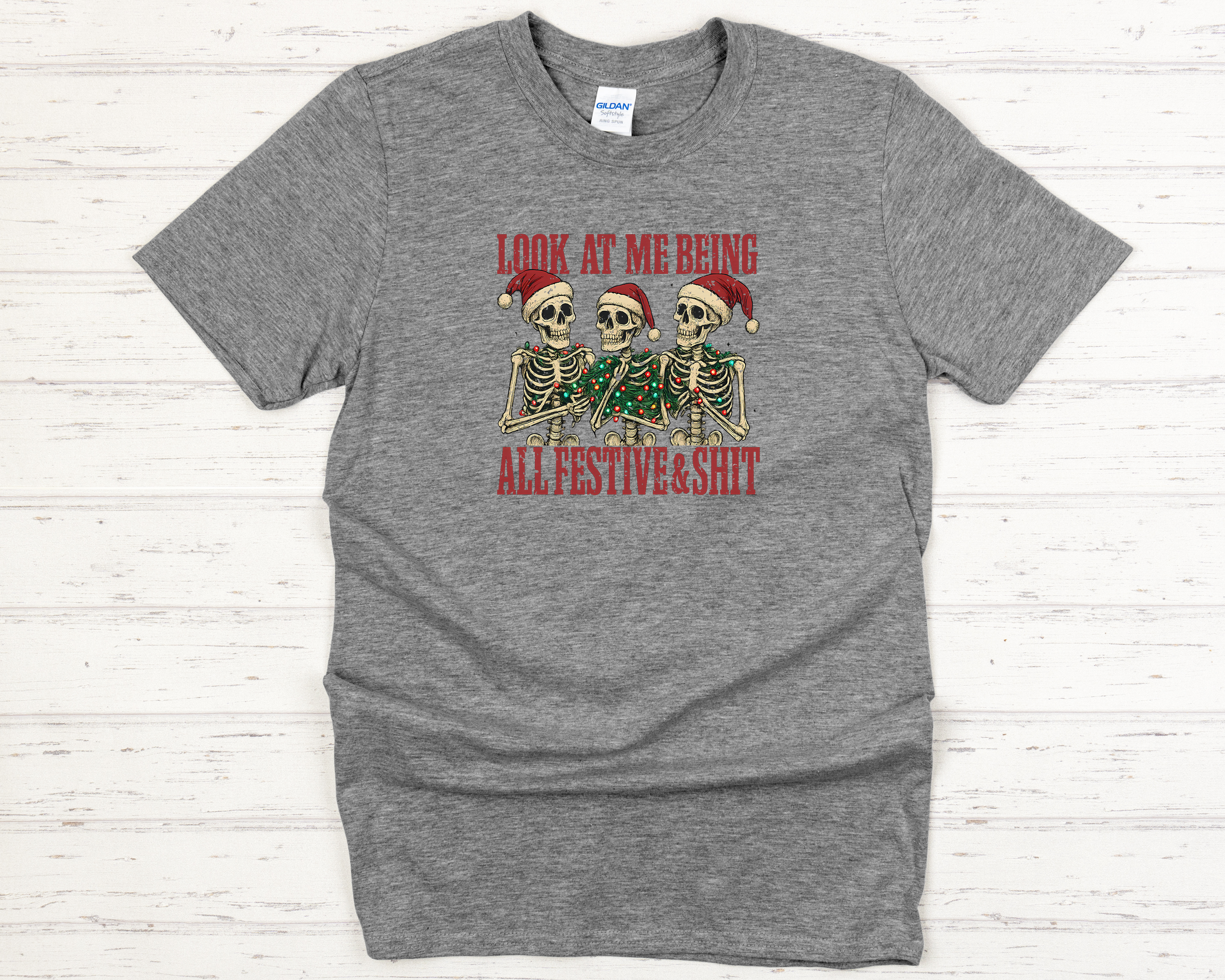 Skeletons Festive Adult T-Shirt