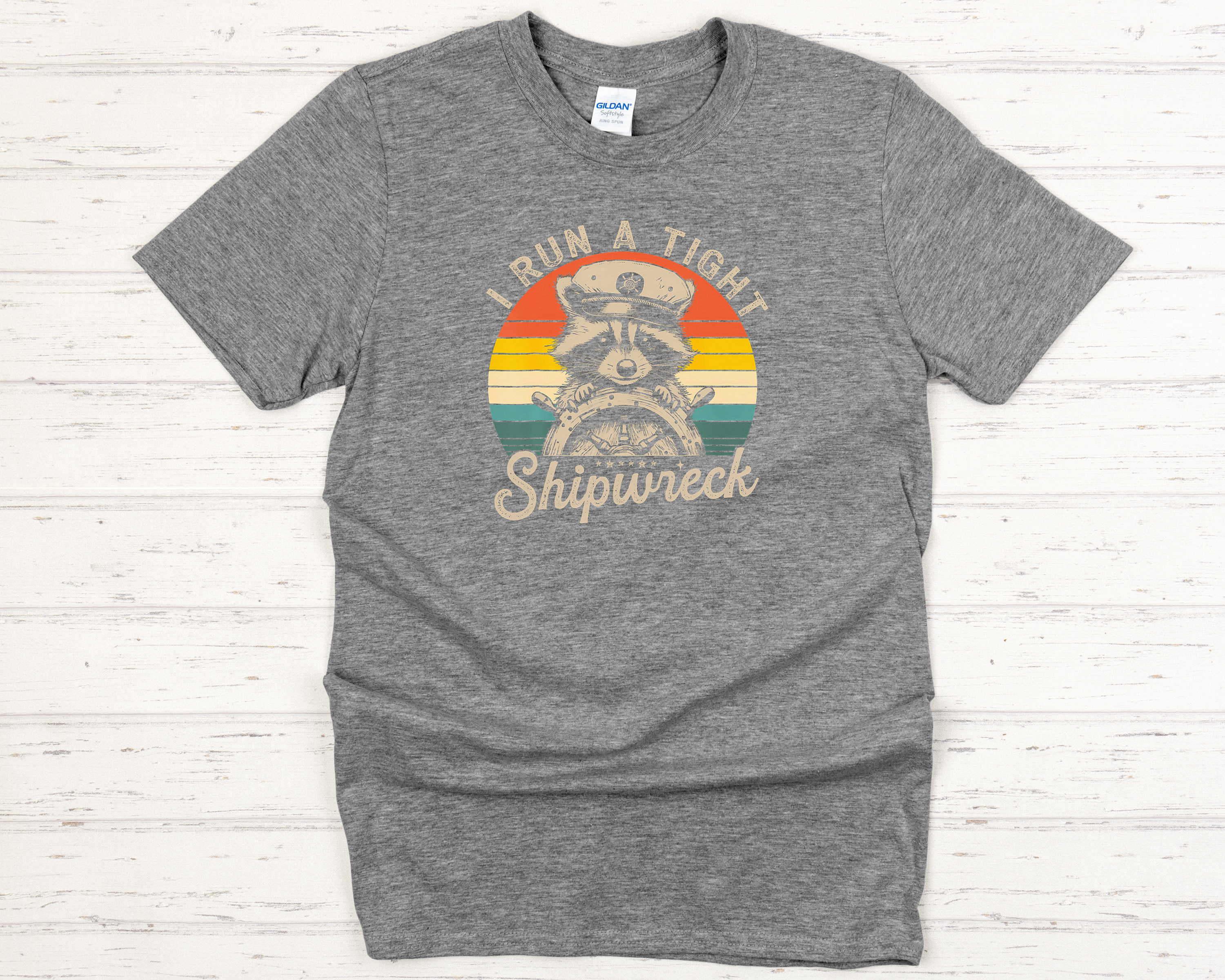 Raccoon Tight Shipwreck Adult T-Shirt