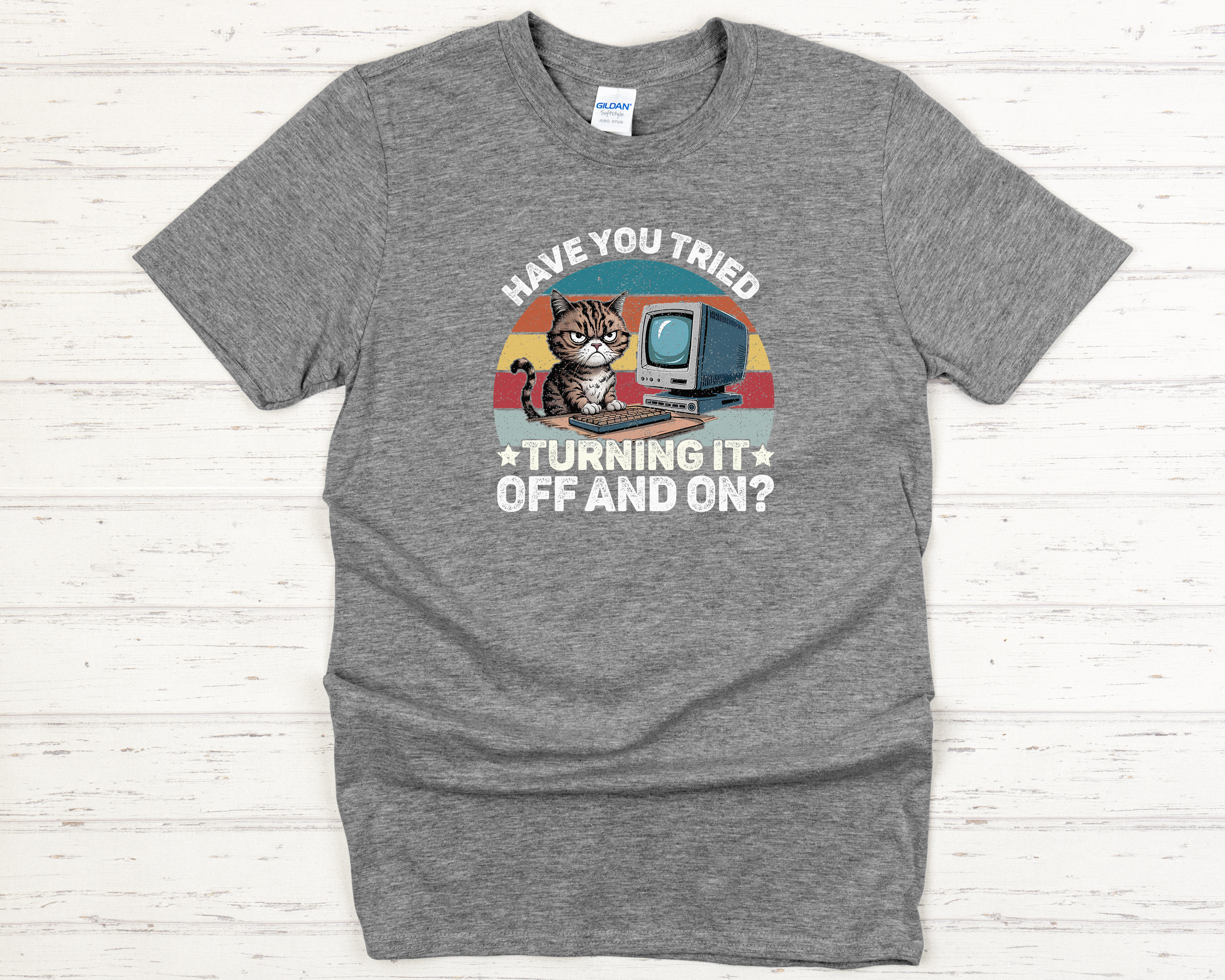 IT Cat Off & On Adult T-Shirt