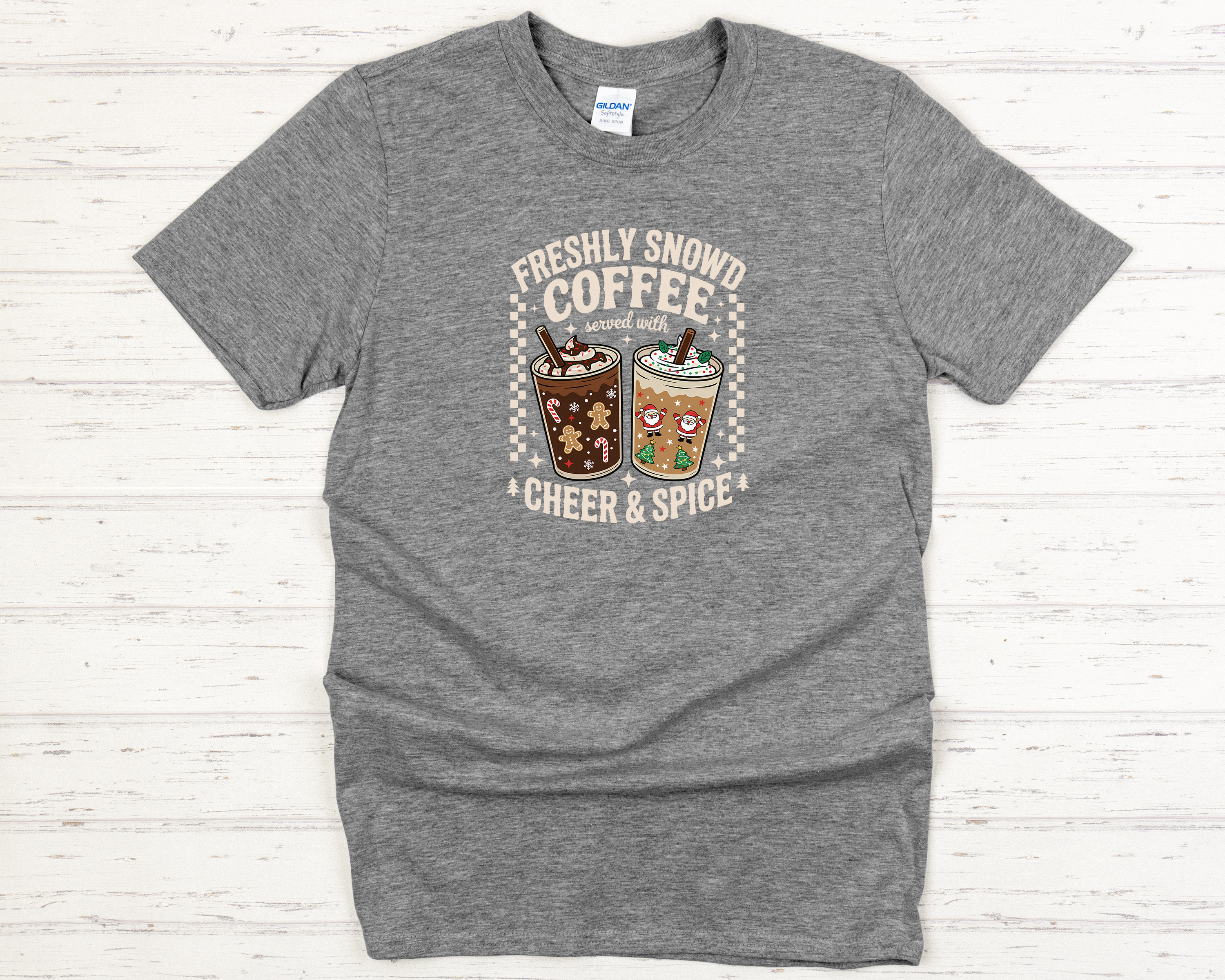 Freshly Snow'd Christmas Off-White Text Adult T-Shirt