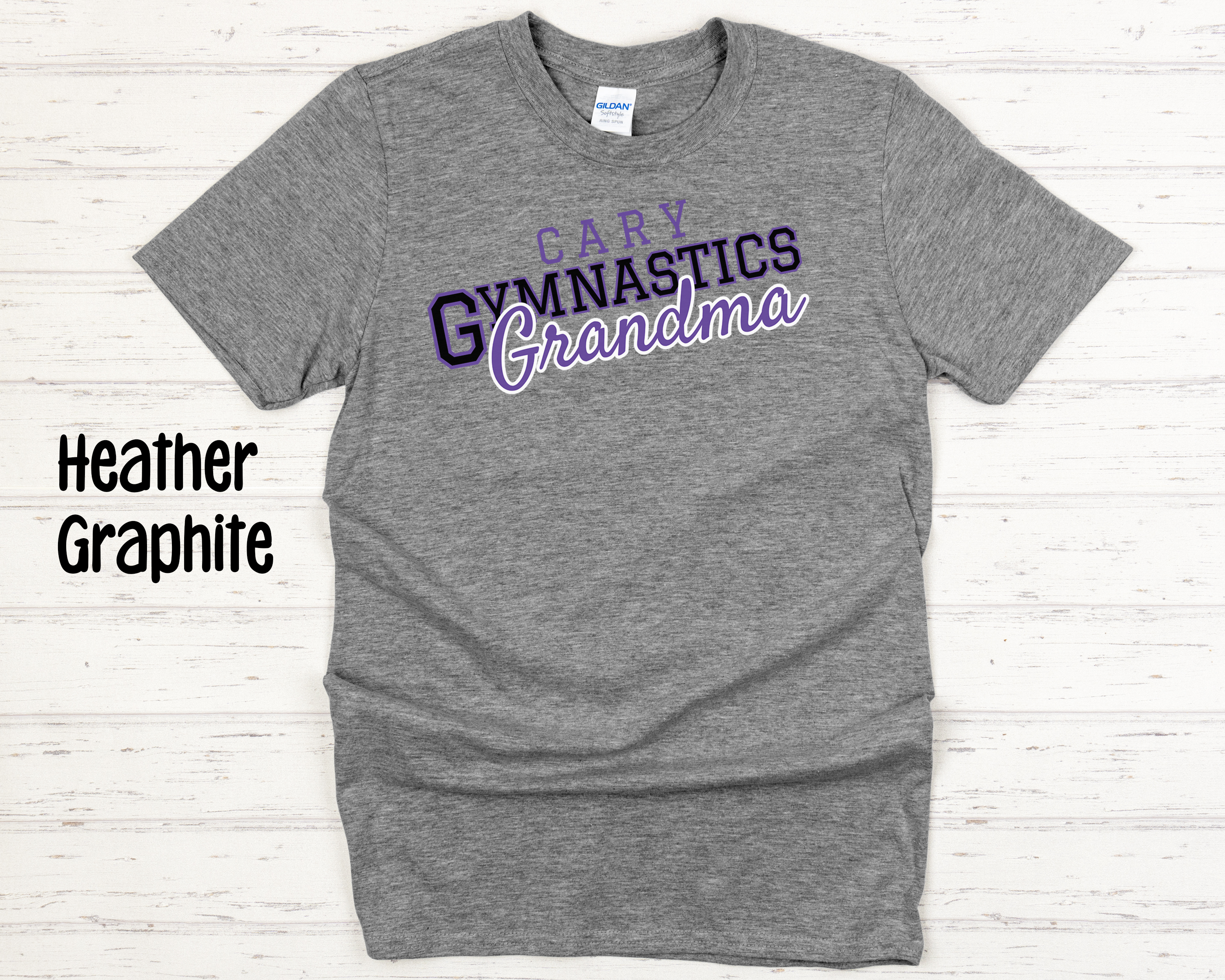 Cary Gymnastics Grandma Black Adult T-Shirt
