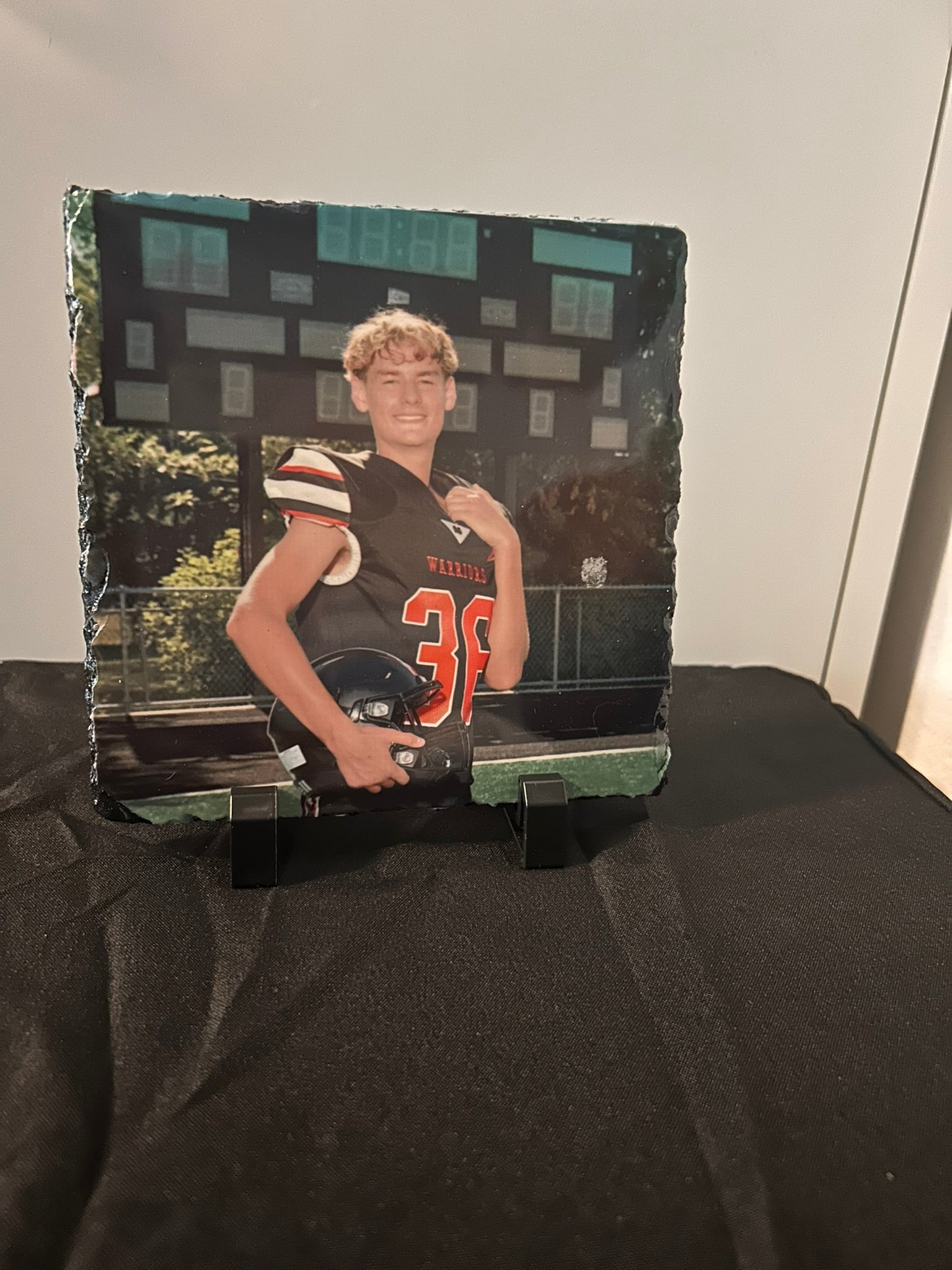 Custom Photo Slate – 6″ Square Sublimation Stone with Display Stand | Personalized Gift