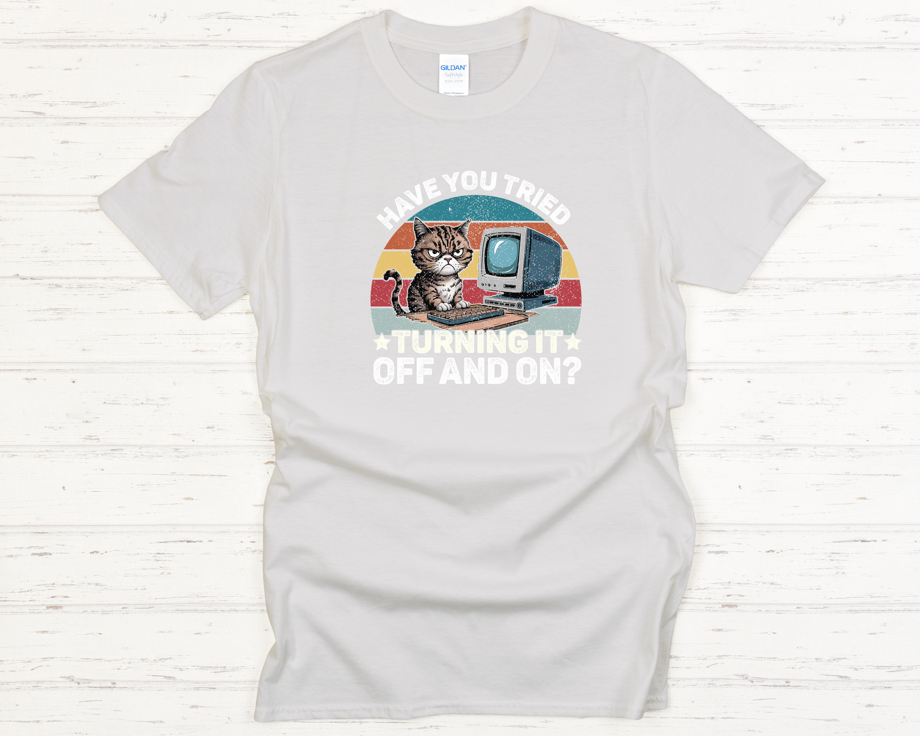 IT Cat Off & On Adult T-Shirt